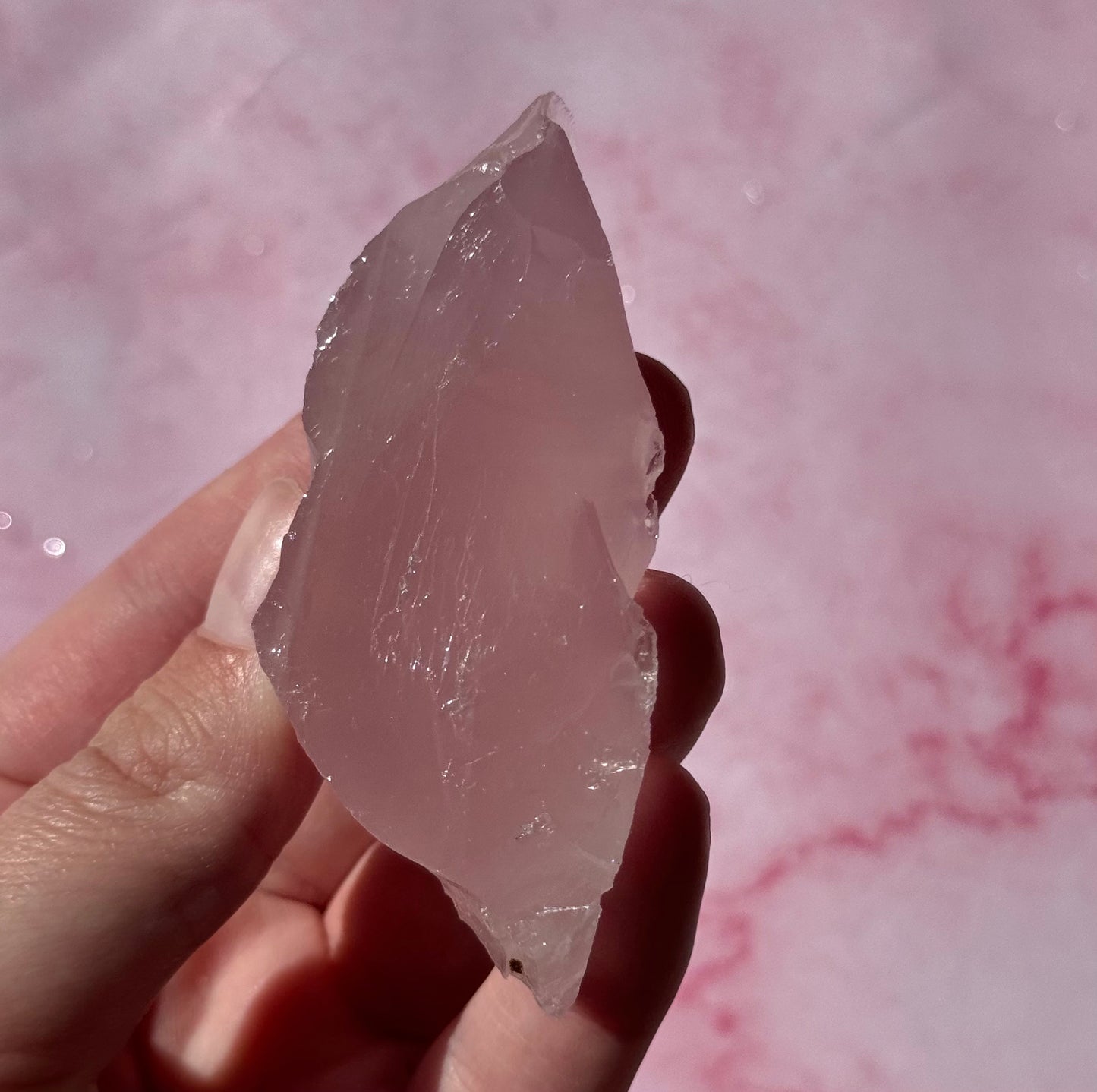 Gorgeous High Quality Rose Quartz Chunk with Rainbows from Brazil | Raw Rose Quartz