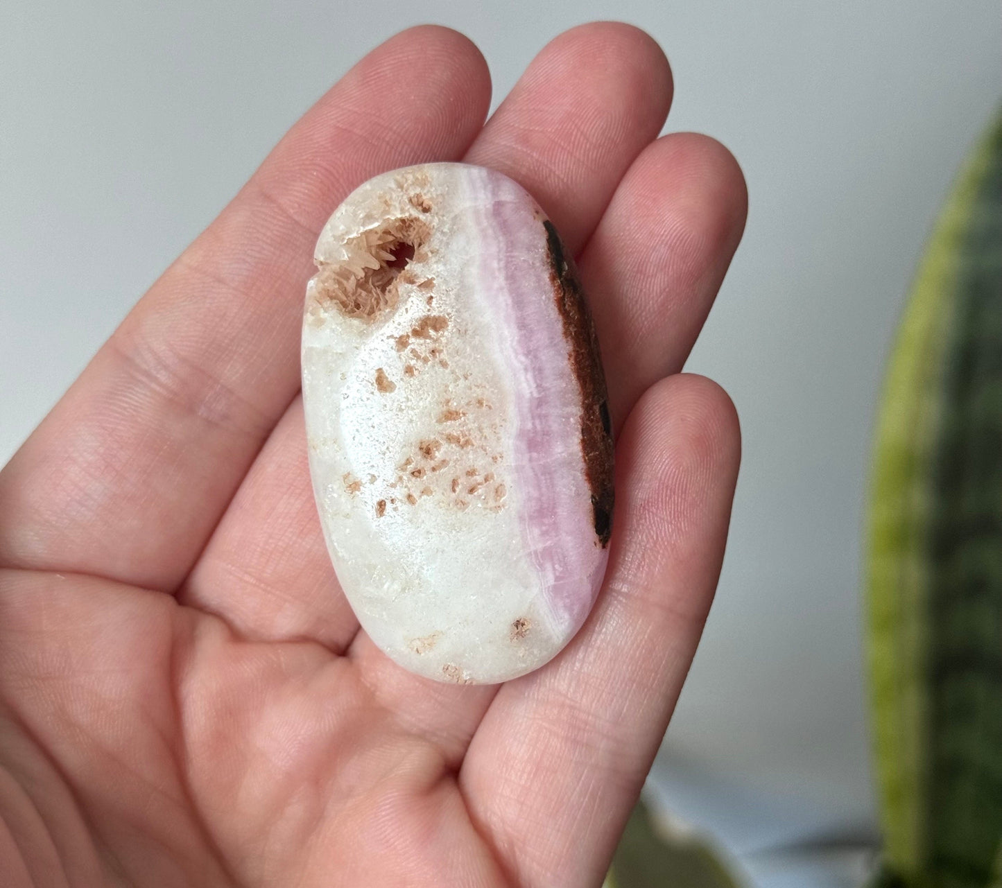 Beautiful Small Pink Aragonite Palm Stone From Pakistan