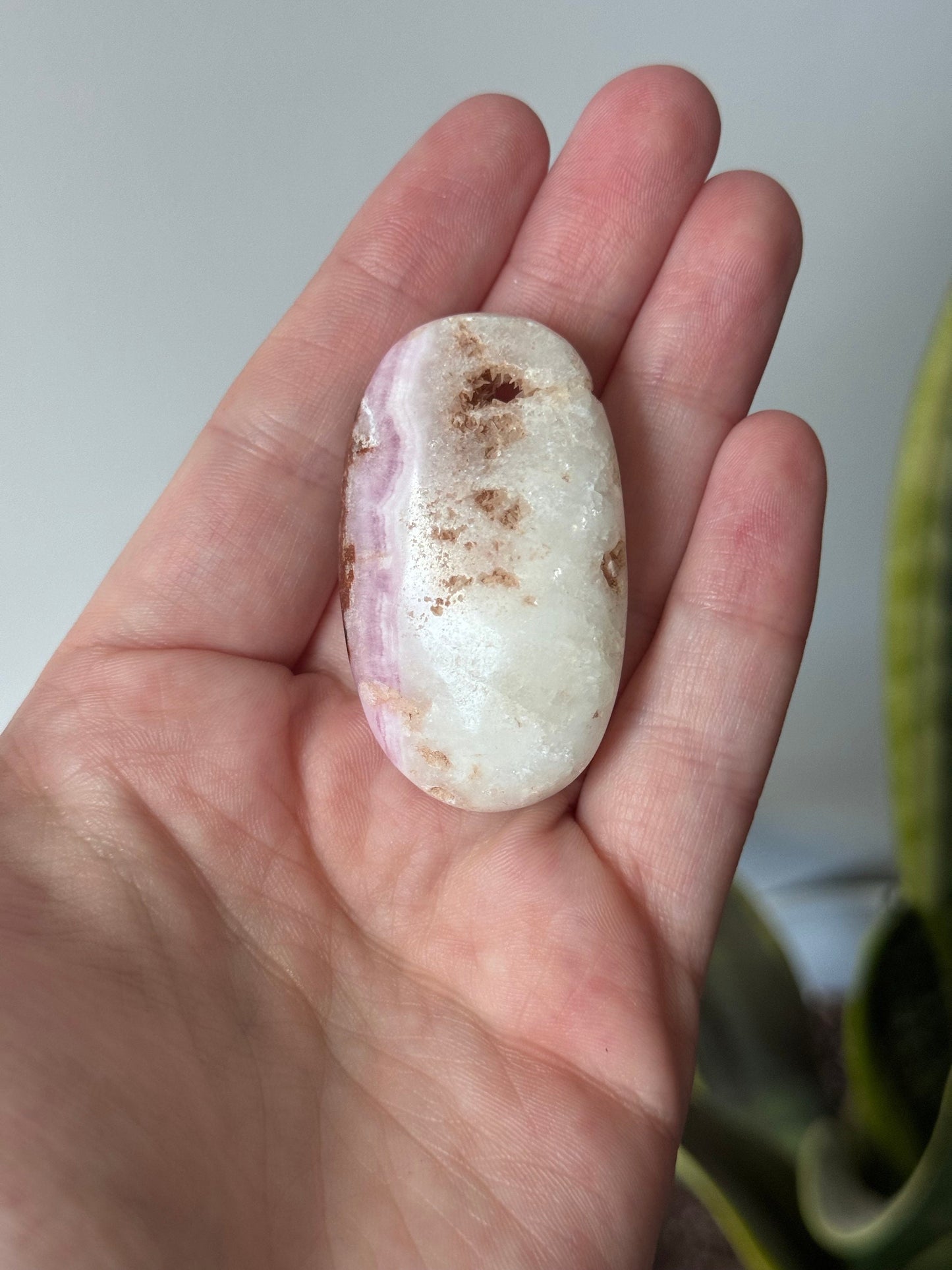 Beautiful Small Pink Aragonite Palm Stone From Pakistan
