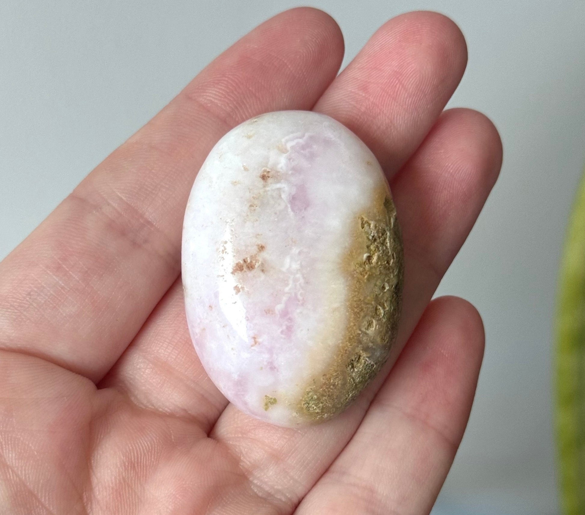 Beautiful Small Pink Aragonite Palm Stone From Pakistan