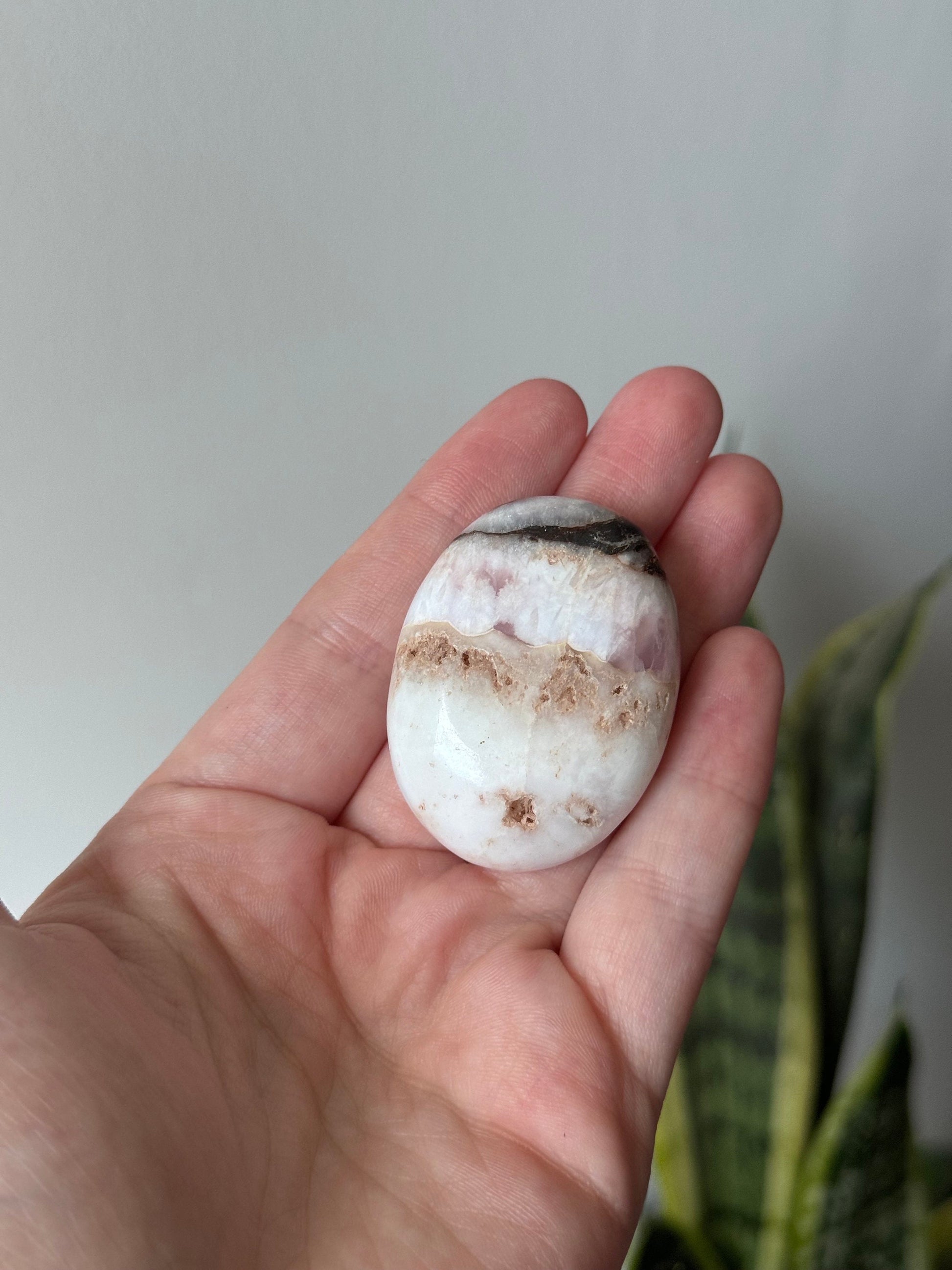 Beautiful Small Pink Aragonite Palm Stone From Pakistan