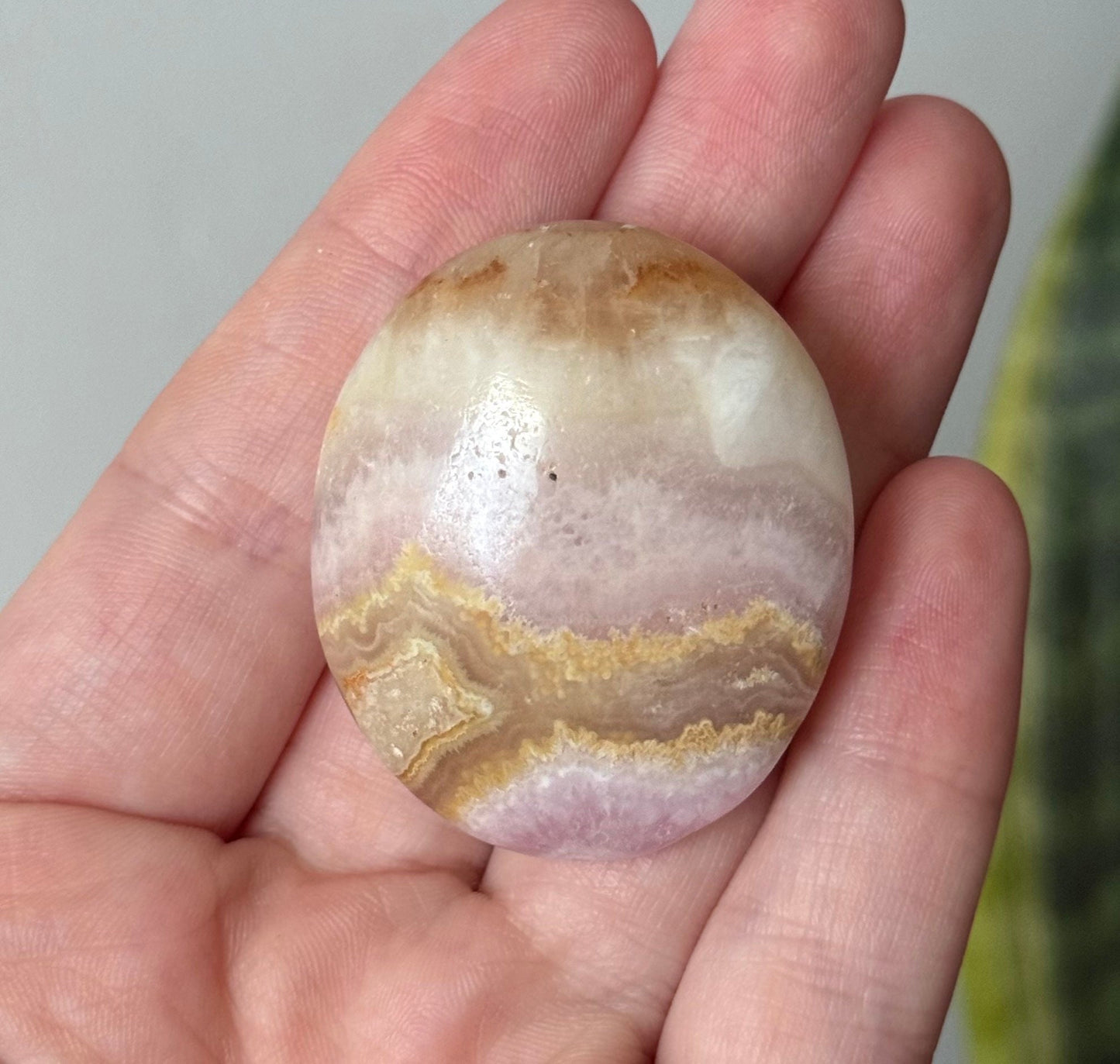 Beautiful Small Pink Aragonite Palm Stone From Pakistan