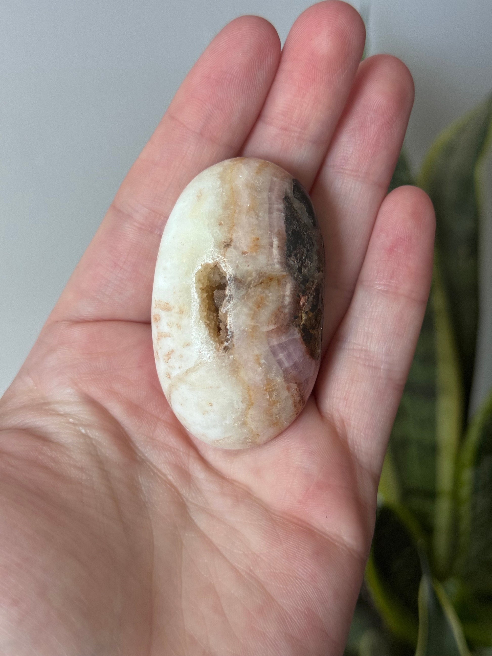 Beautiful Pink Aragonite Palm Stone From Pakistan