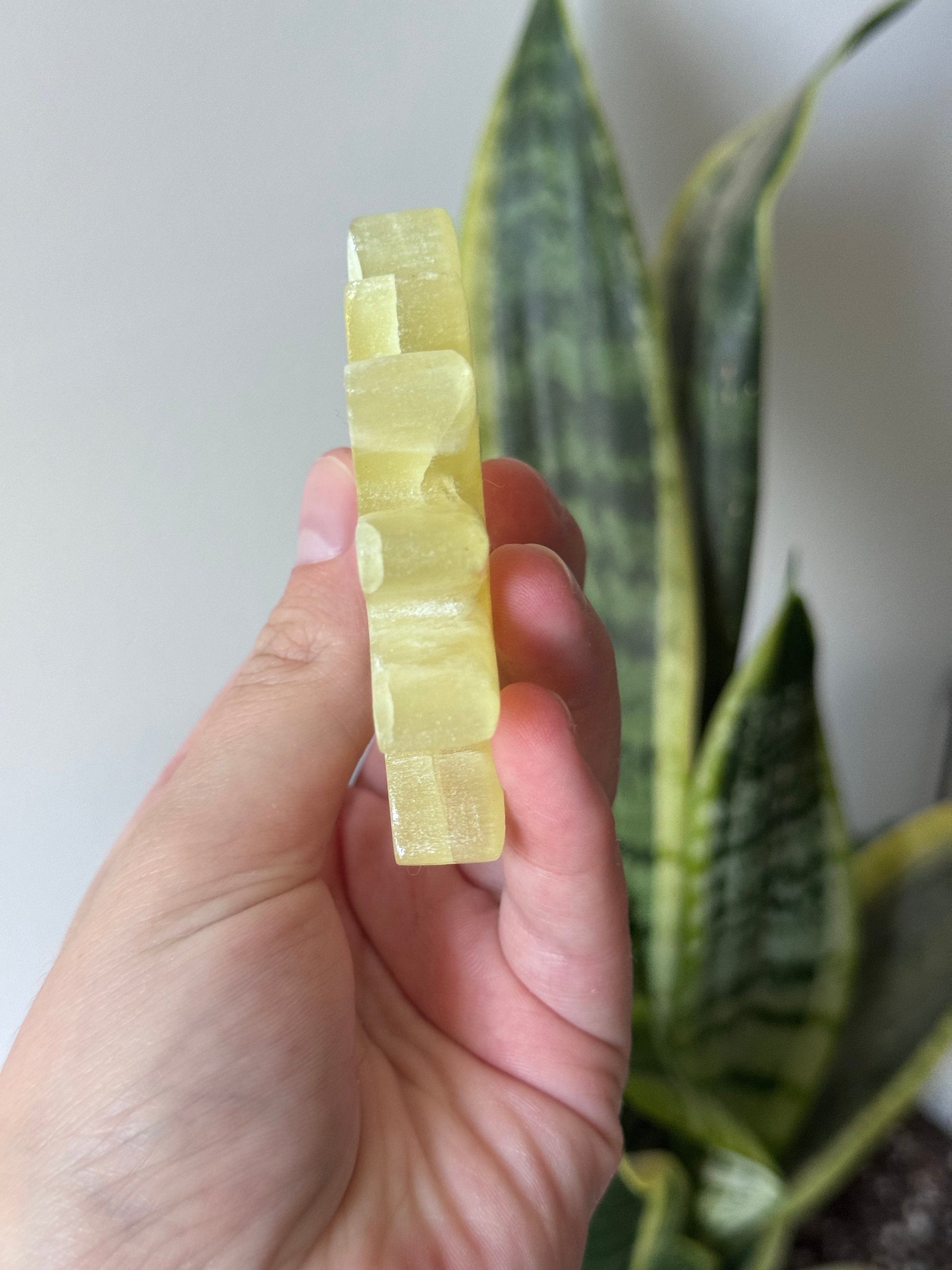 Gorgeous Hand Carved Yellow Calcite Sun from Pakistan | Hand Crafted Lemon Calcite Sun