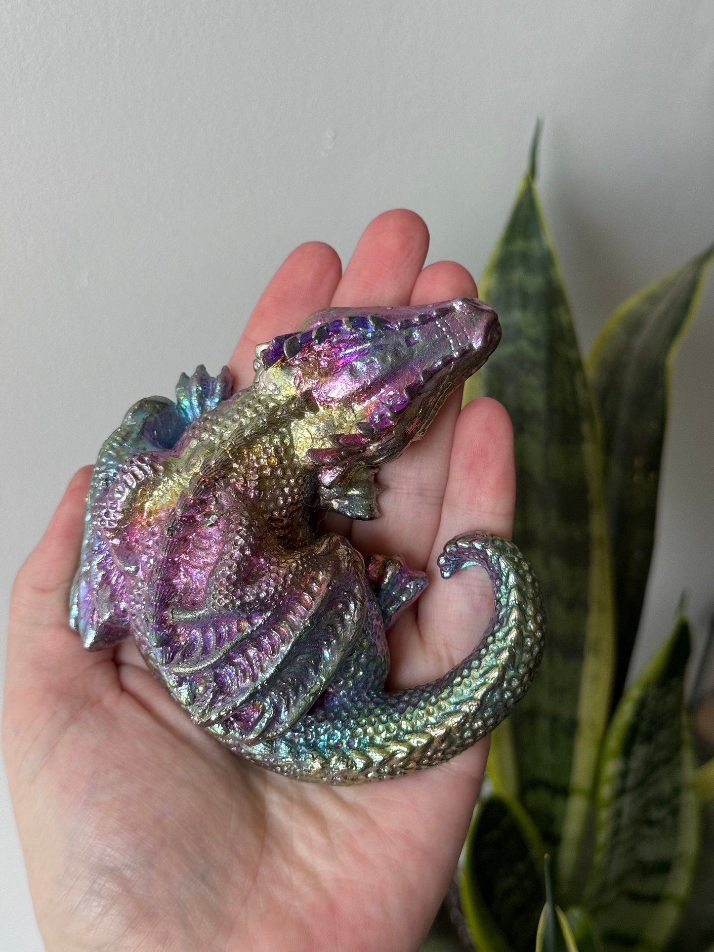 Stunning Bismuth Sleeping Dragon Carving | Rainbow Sleeping Dragon