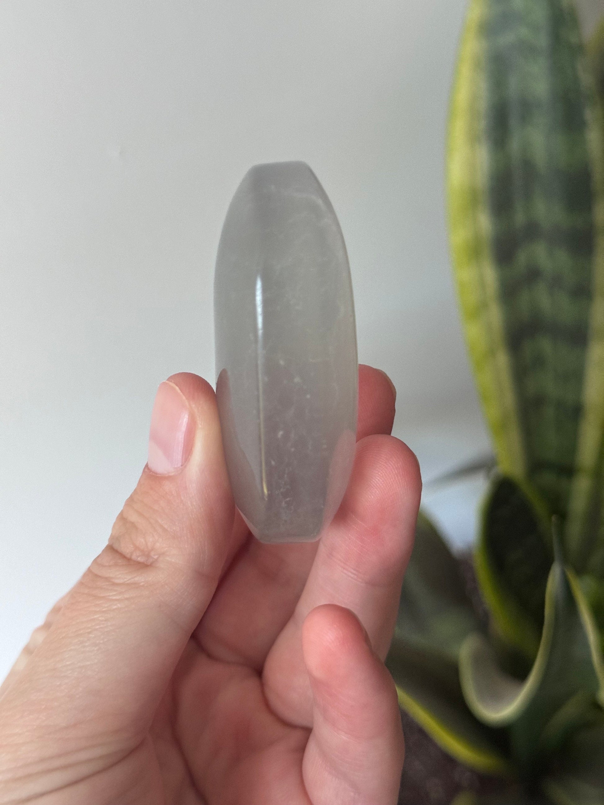 Beautiful Clear Fluorite Palm Stone | Banded Candy Fluorite Palm