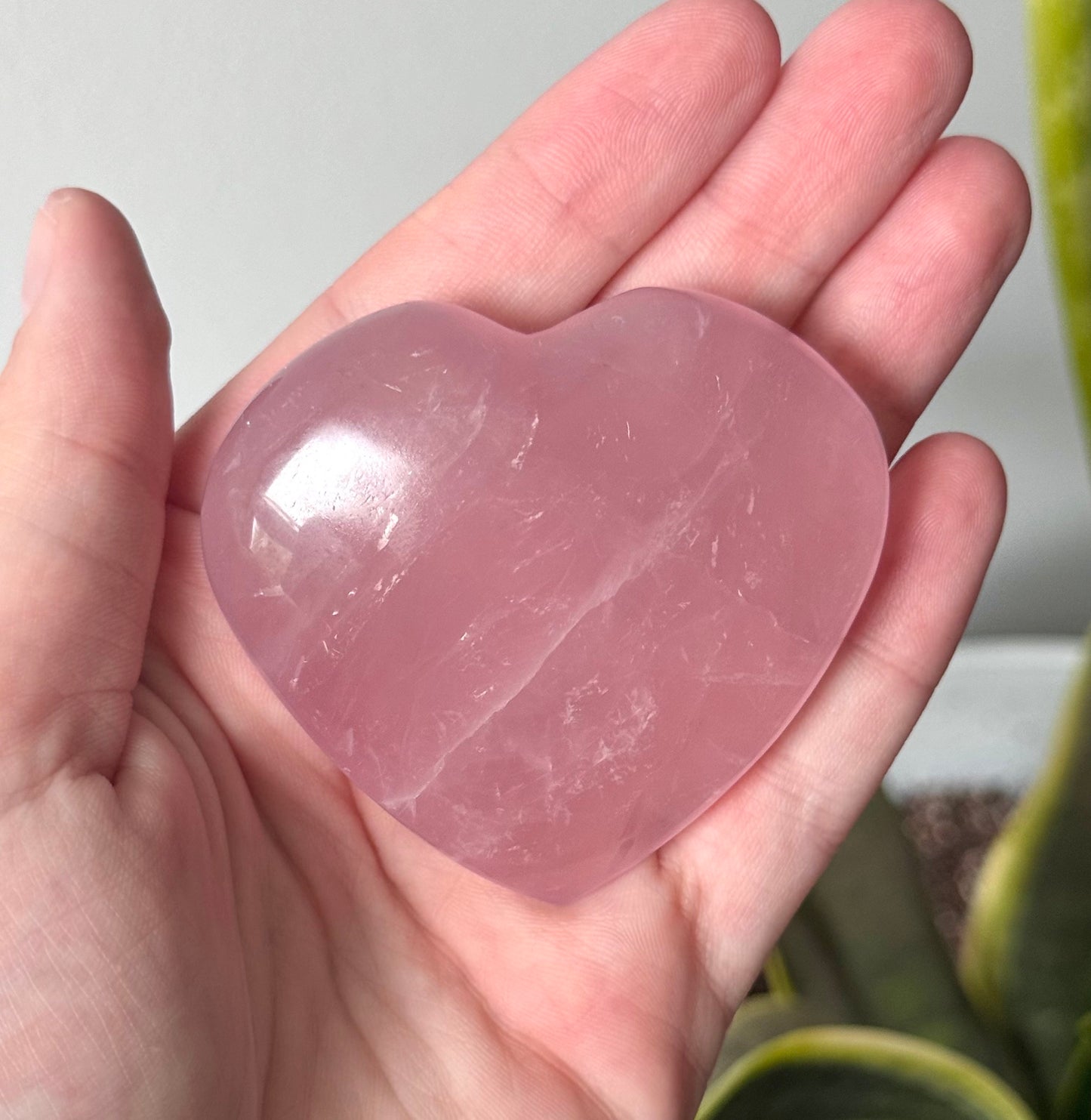 High Quality Rose Quartz Heart Carving | Gemmy Rose Quartz Puffy Heart