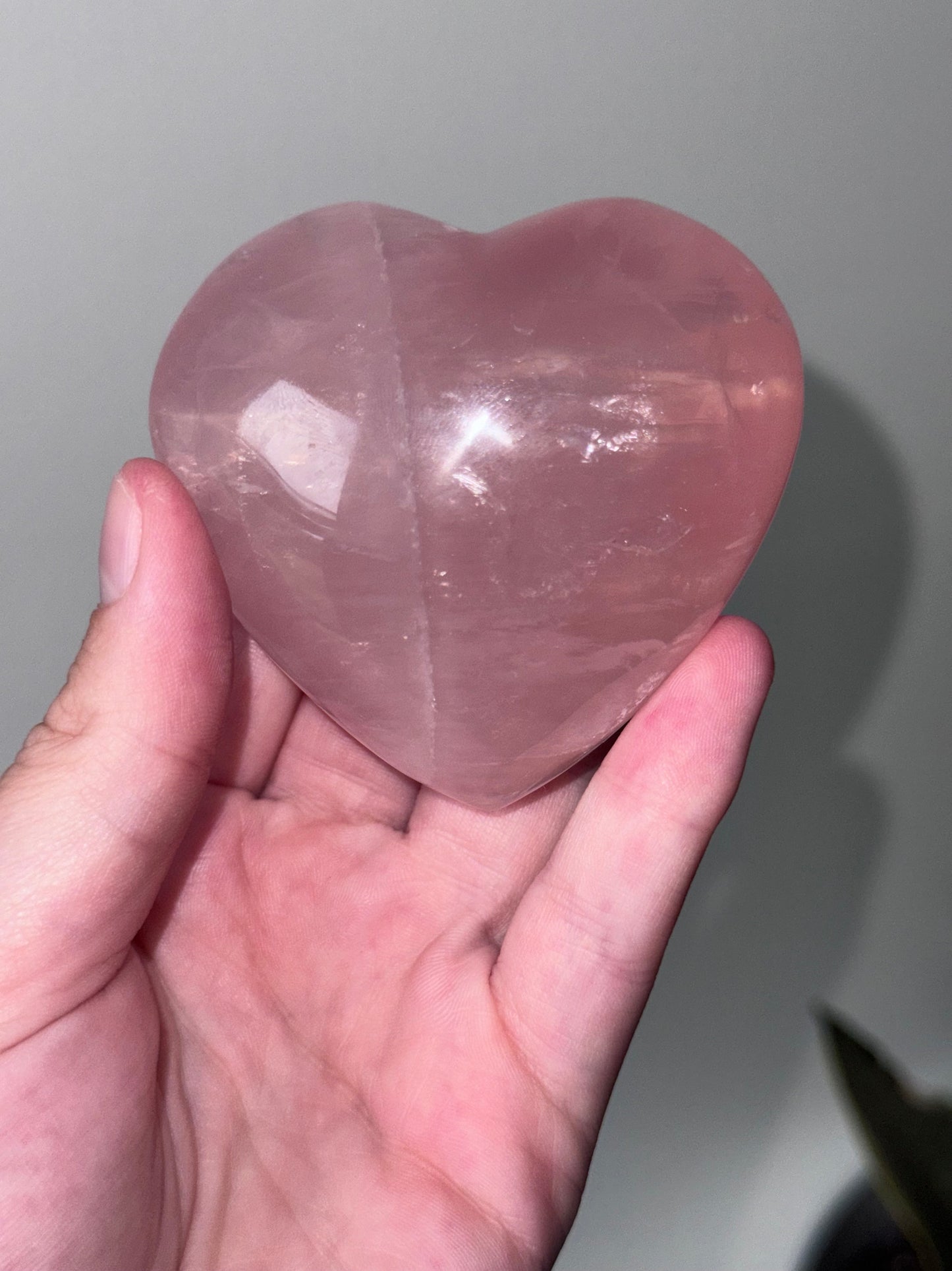 High Quality Rose Quartz Heart Carving with Star Flash | Gemmy Rose Quartz Puffy Heart Asterism