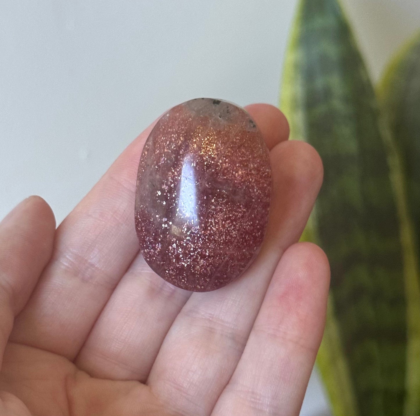 Gorgeous Sunstone Palm Stone | Shimmering Sunstone Palmstone