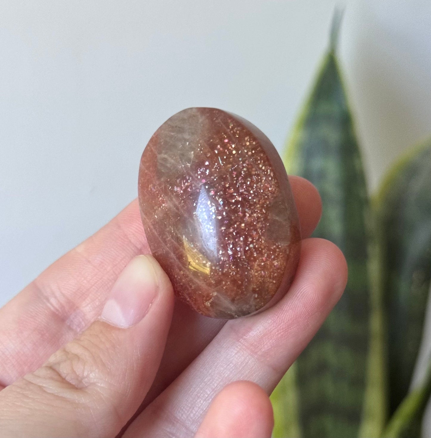 Gorgeous Sunstone Palm Stone | Shimmering Sunstone Palmstone