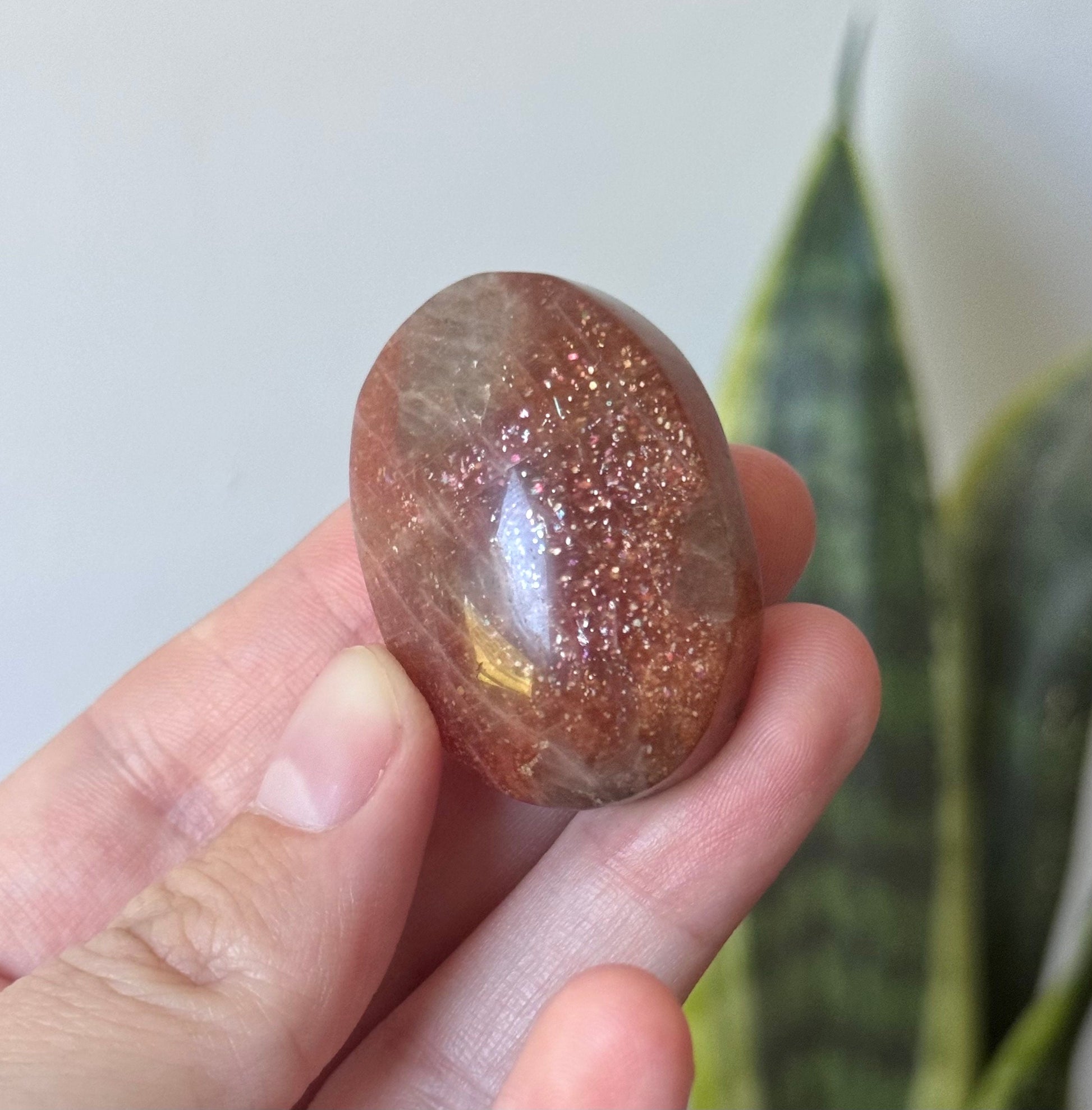 Gorgeous Sunstone Palm Stone | Shimmering Sunstone Palmstone