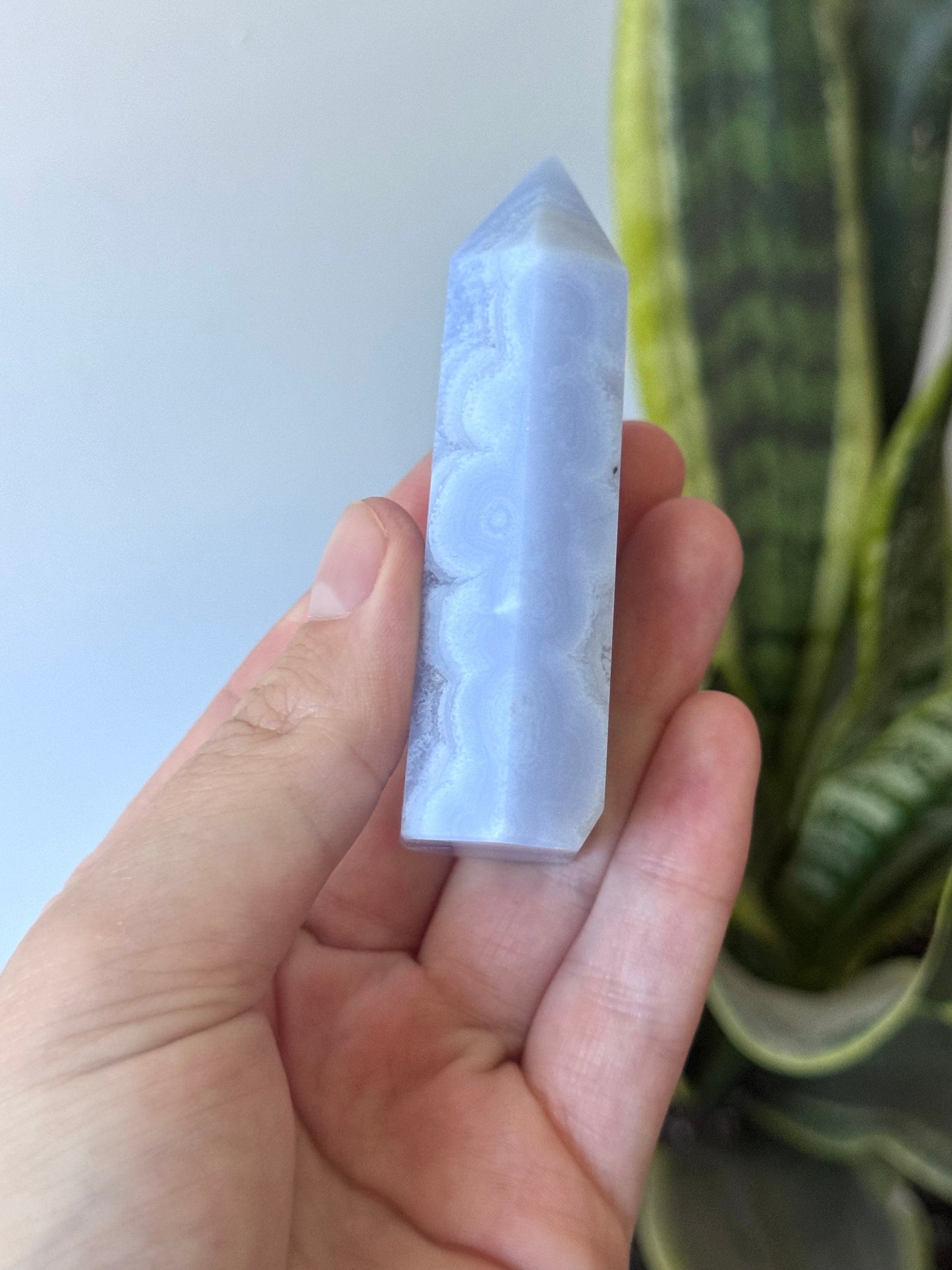 Gorgeous Blue Lace Agate Obelisk | Blue Lace Agate Tower from South Africa