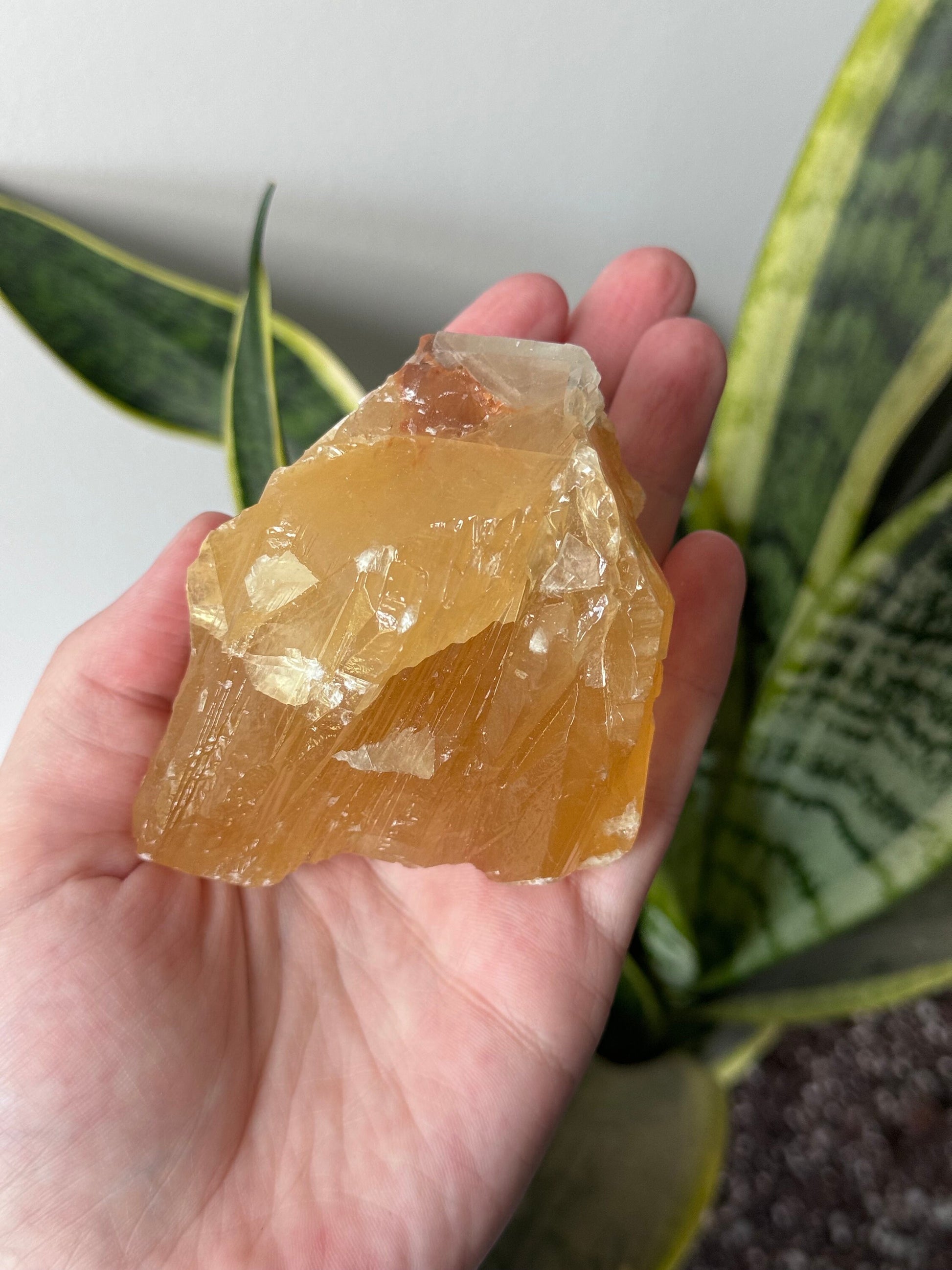 Beautiful Raw Honey Calcite Chunk from Mexico | Honey Calcite Specimen