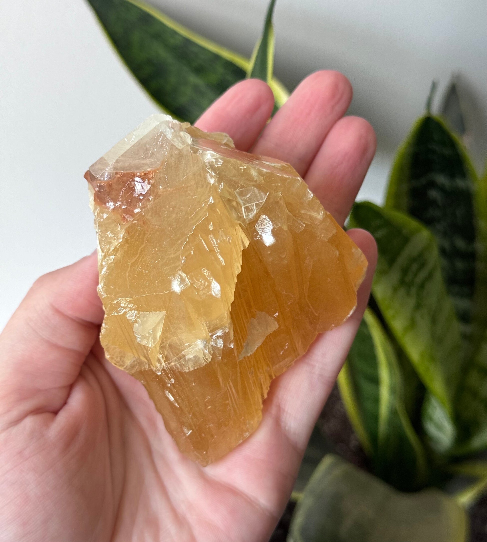 Beautiful Raw Honey Calcite Chunk from Mexico | Honey Calcite Specimen