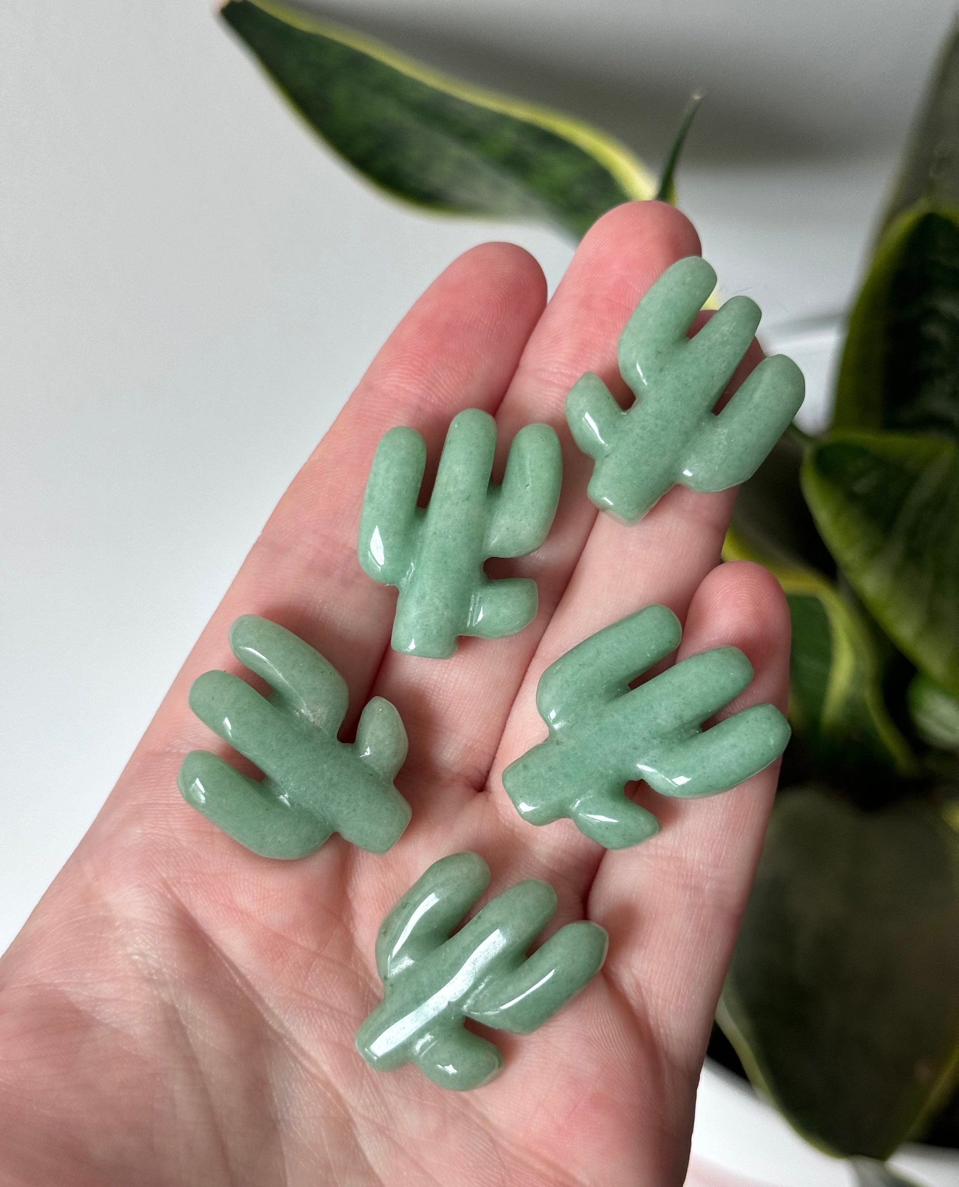 Beautiful Green Aventurine Cactus Carvings | Intuitively Chosen Green Aventurine Mini Cactus