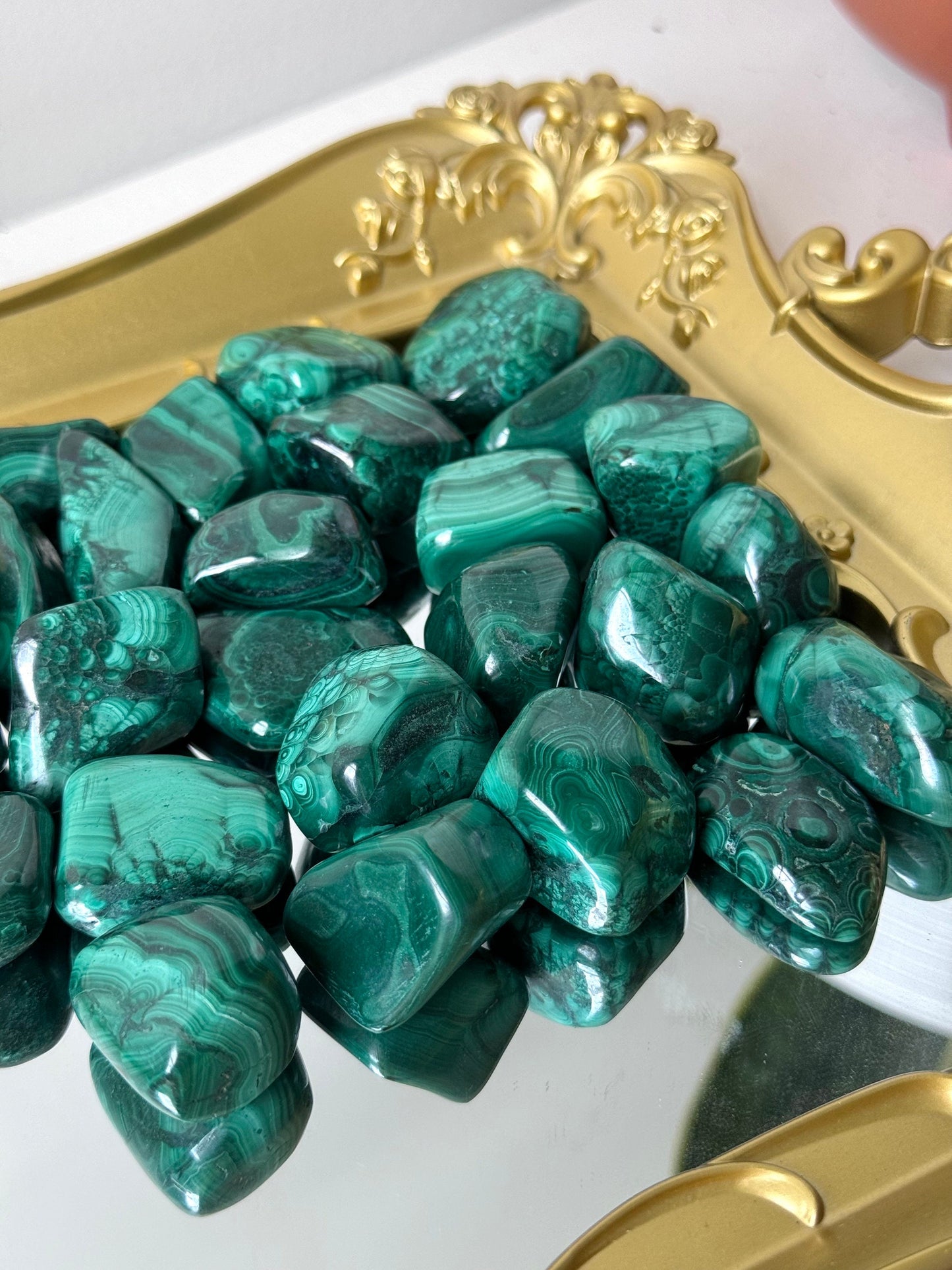 Beautiful Large Malachite Tumbled Stones | Banded Malachite Tumbles