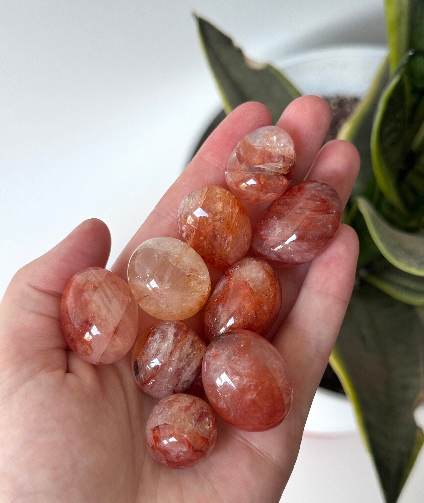 Beautiful Fire Quartz Tumbled Stones | Hematoid Quartz Tumbles