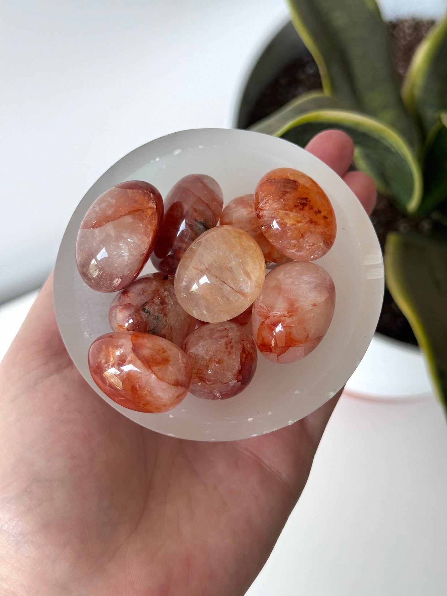 Beautiful Fire Quartz Tumbled Stones | Hematoid Quartz Tumbles