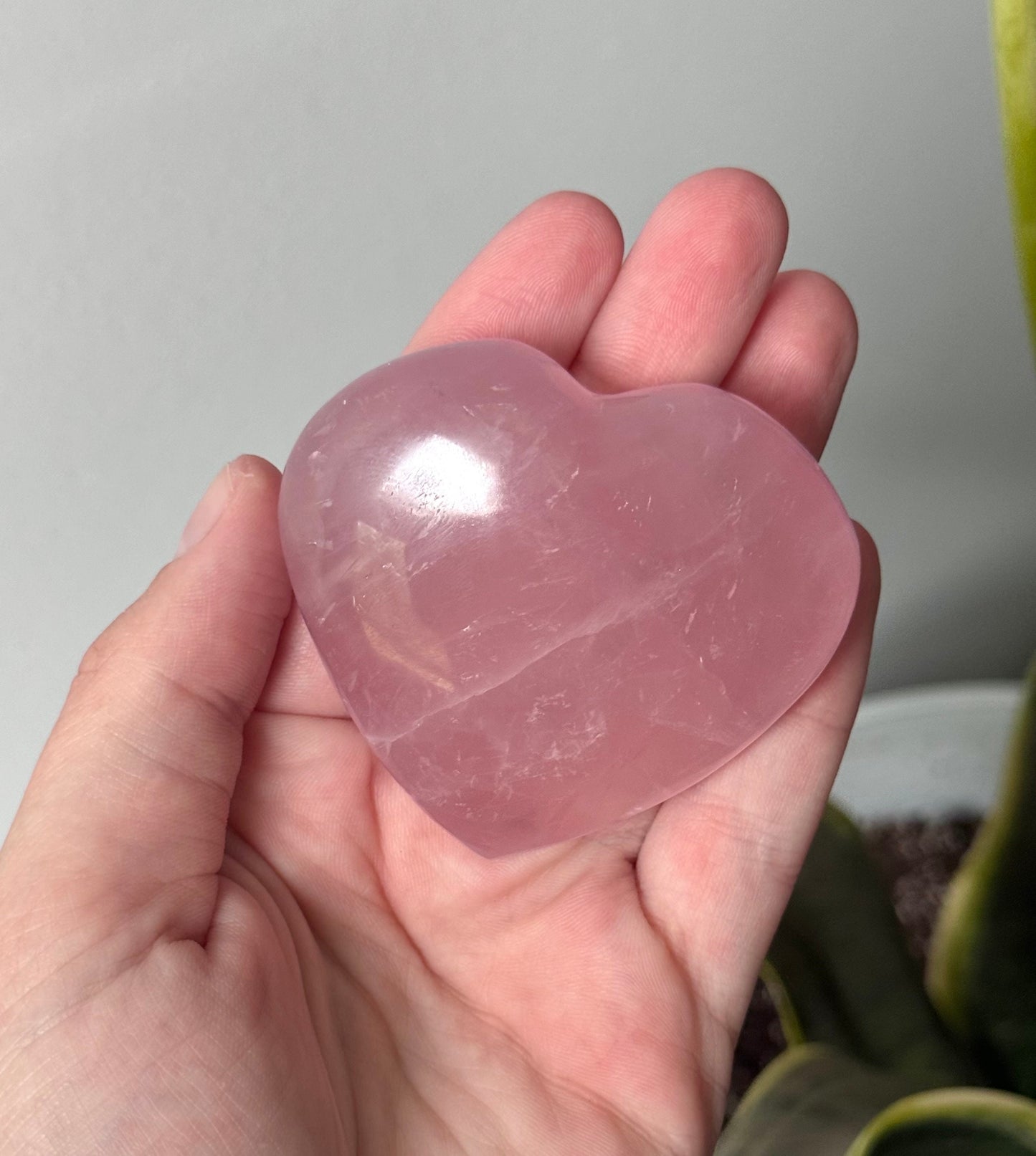 High Quality Rose Quartz Heart Carving | Gemmy Rose Quartz Puffy Heart