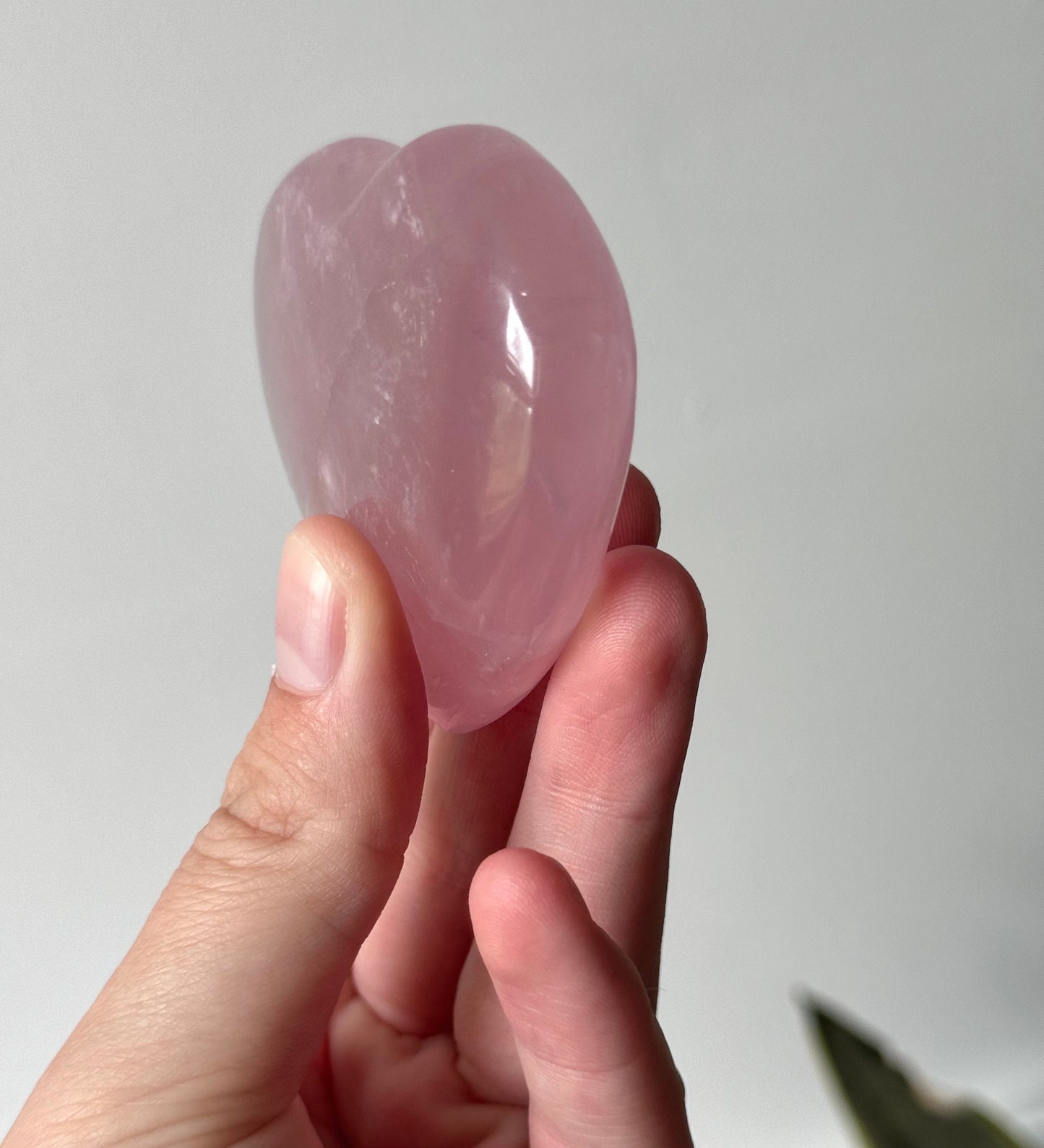 High Quality Rose Quartz Heart Carving | Gemmy Rose Quartz Puffy Heart