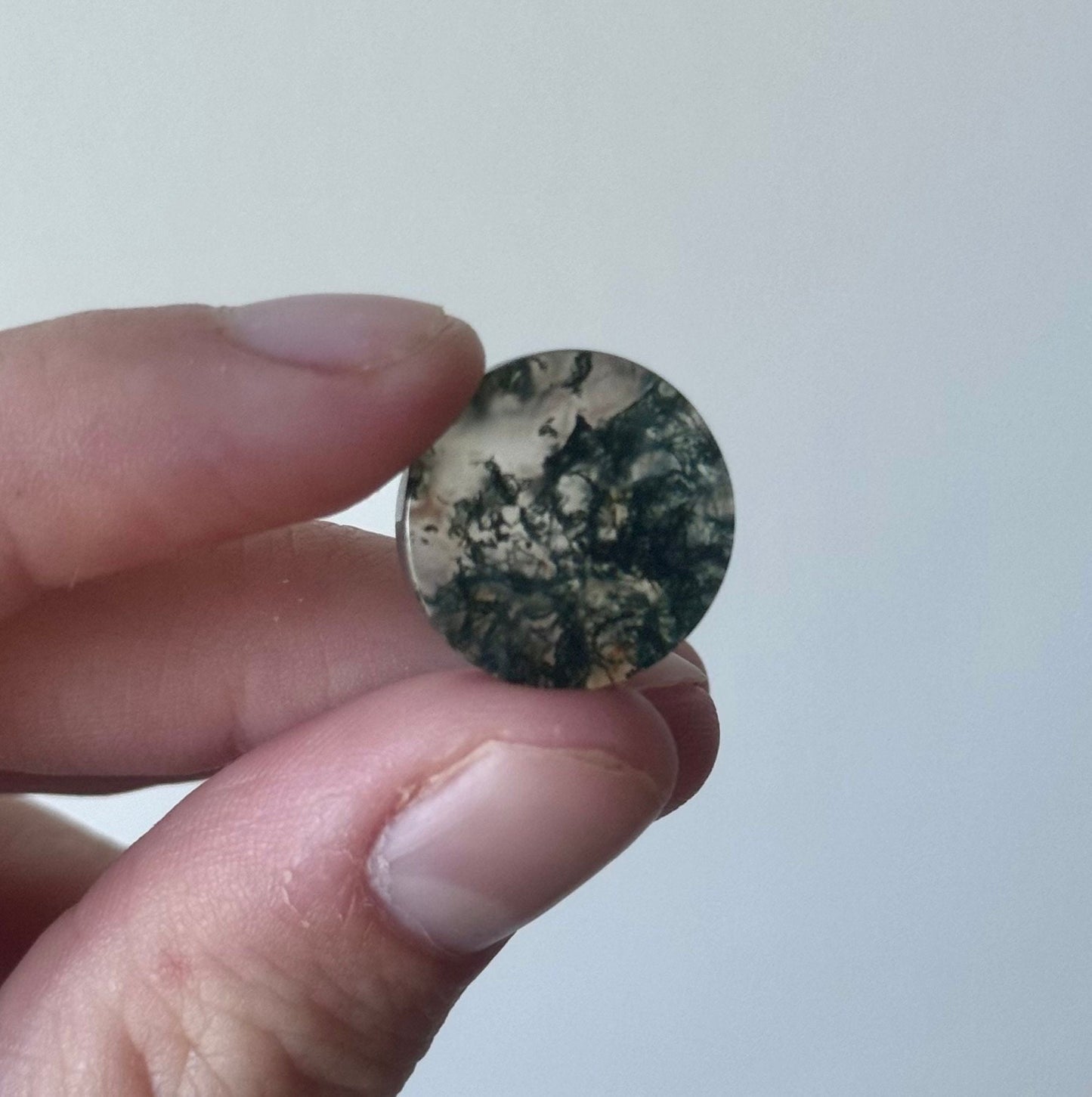 Adorable Moss Agate Mini Rounds | Small Moss Agate Coin Carvings