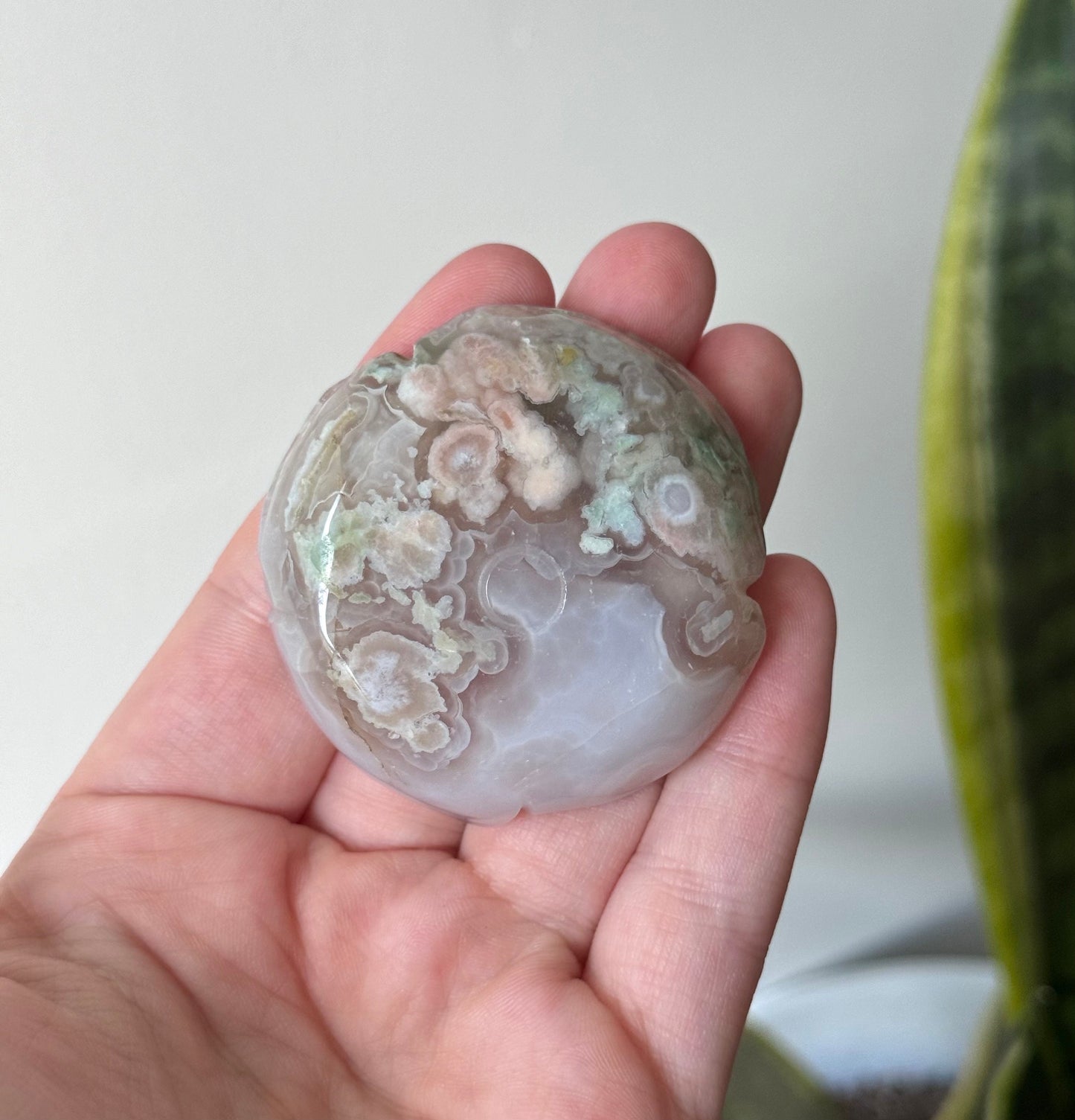 Gorgeous Green Flower Agate Rose Carving | Flower Agate Flower
