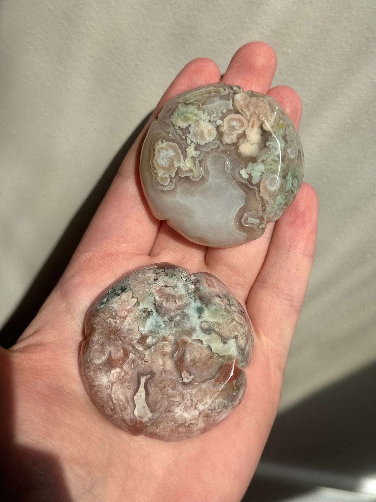 Gorgeous Green Flower Agate Rose Carving | Flower Agate Flower