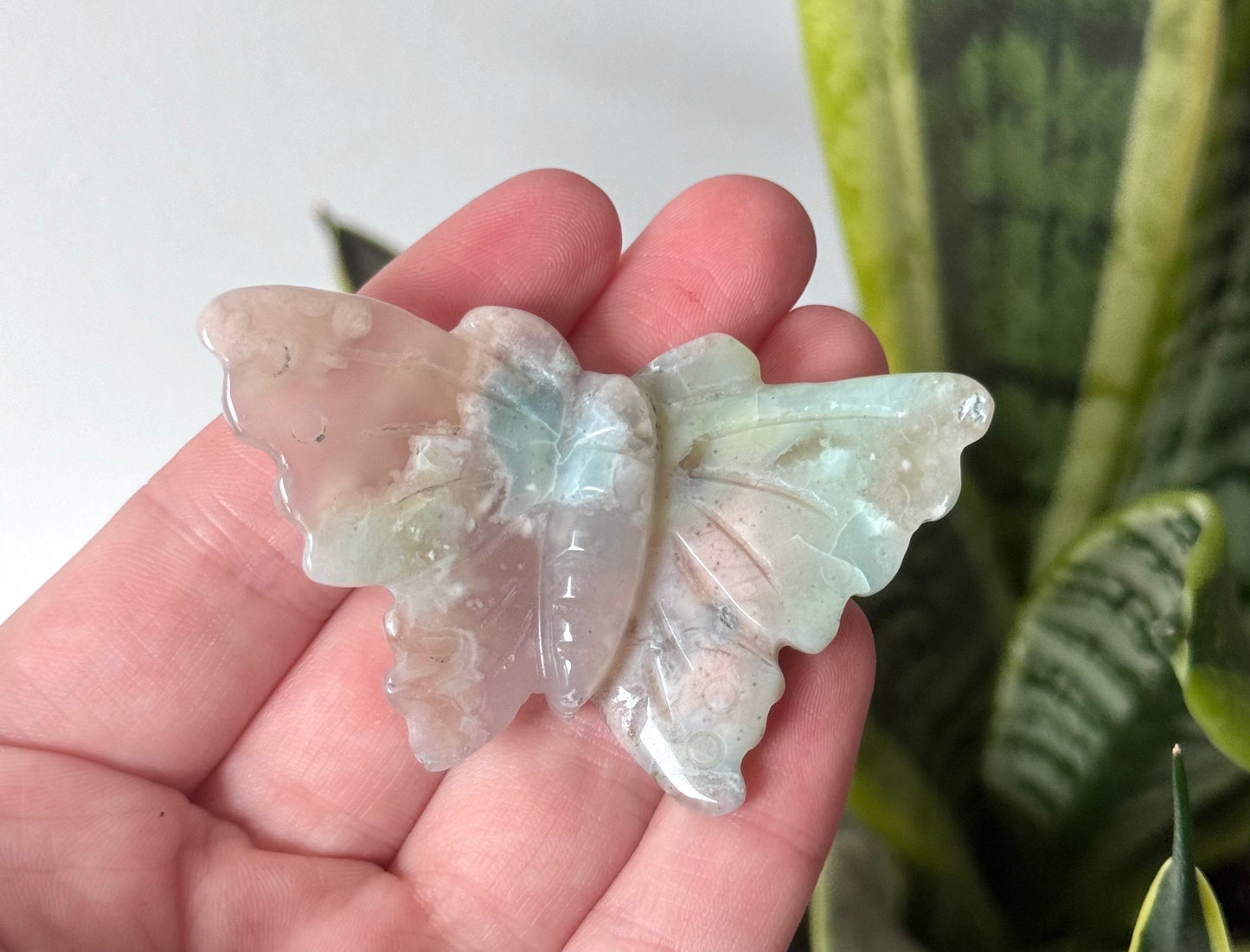 Stunning Green Flower Agate Butterfly Carving | You Pick which Butterfly