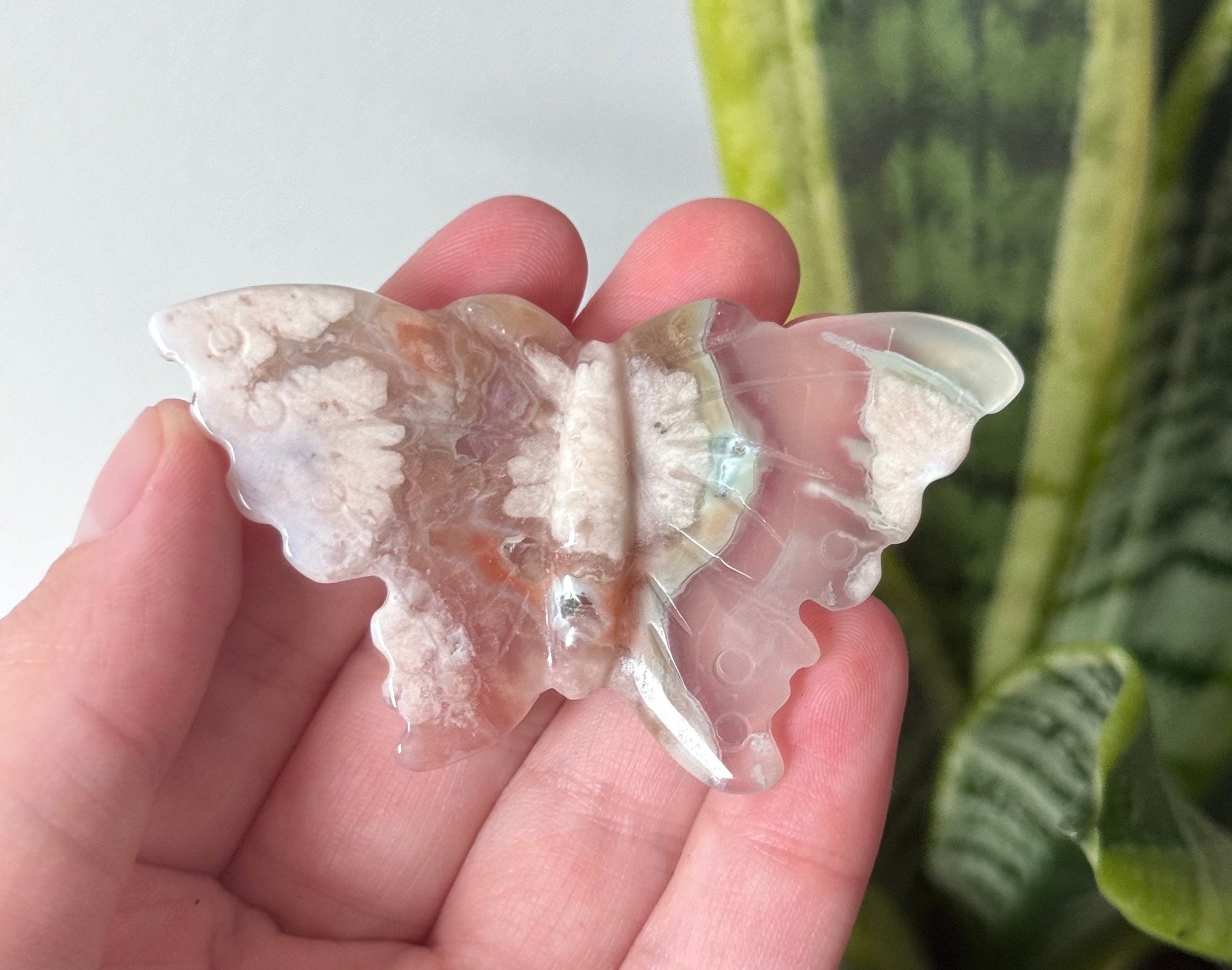 Stunning Green Flower Agate Butterfly Carving | You Pick which Butterfly