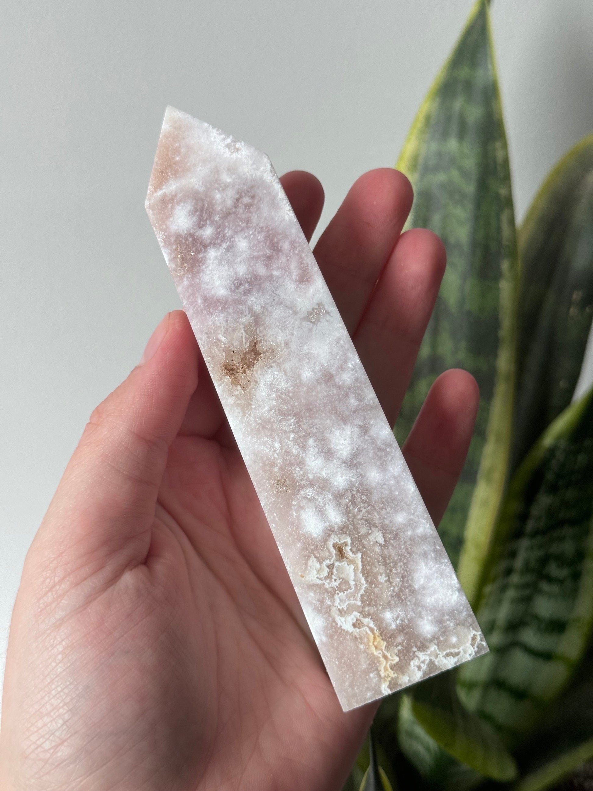 Pink Amethyst with Flower Agate Tower 6” Pink Flower Amethyst Obelisk