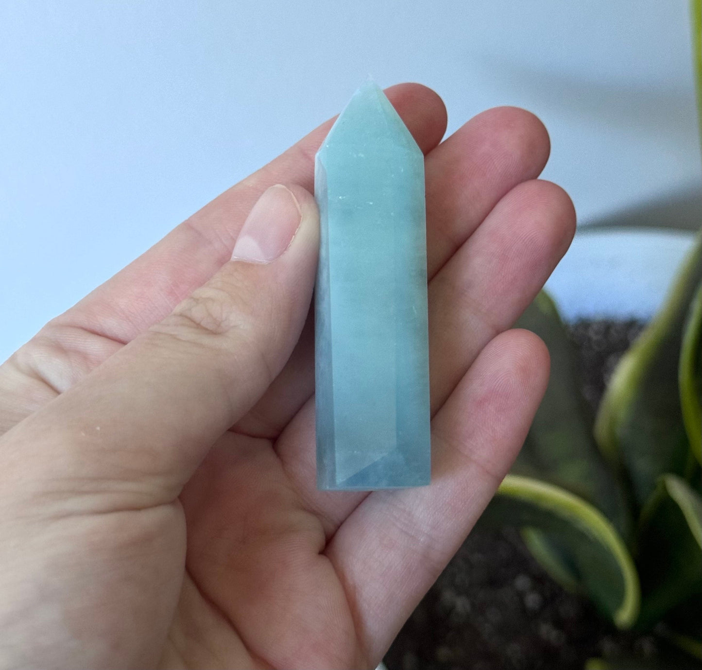 Beautiful Aquamarine Mini Tower | Small Aquamarine Obelisk