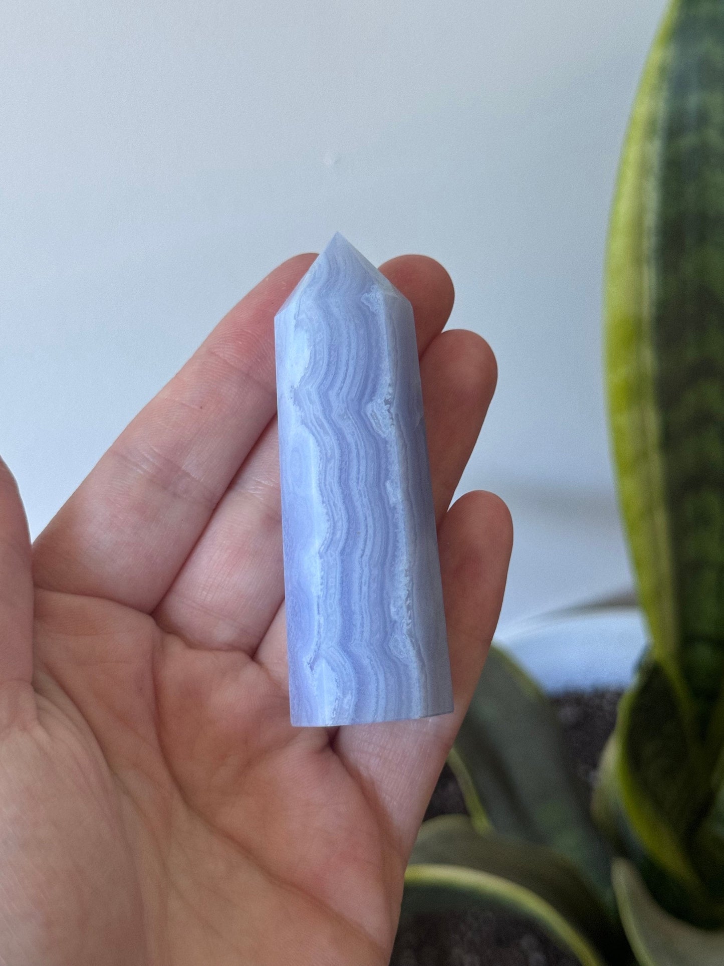 Gorgeous Blue Lace Agate Obelisk | Blue Lace Agate Tower from South Africa