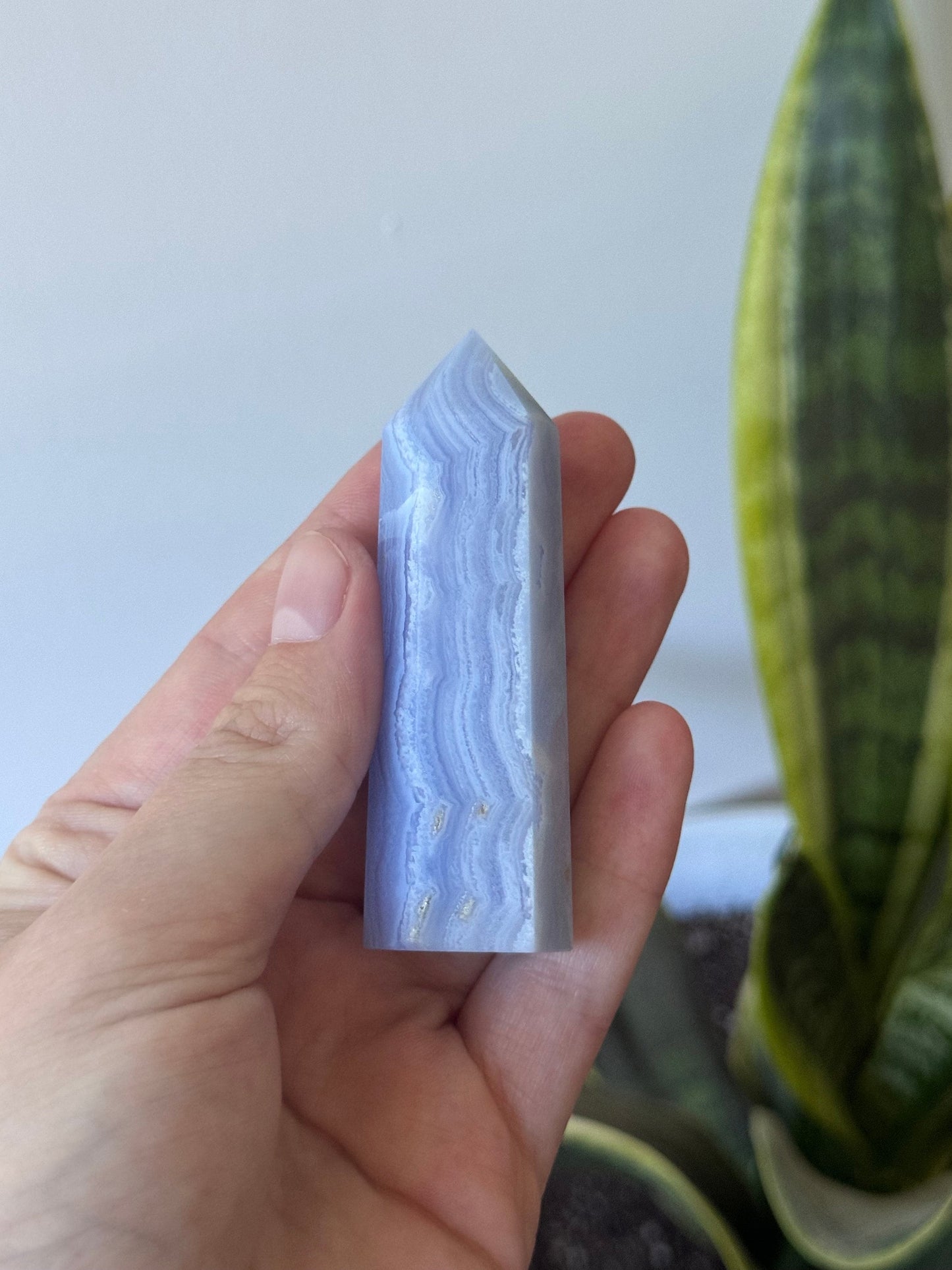 Gorgeous Blue Lace Agate Obelisk | Blue Lace Agate Tower from South Africa