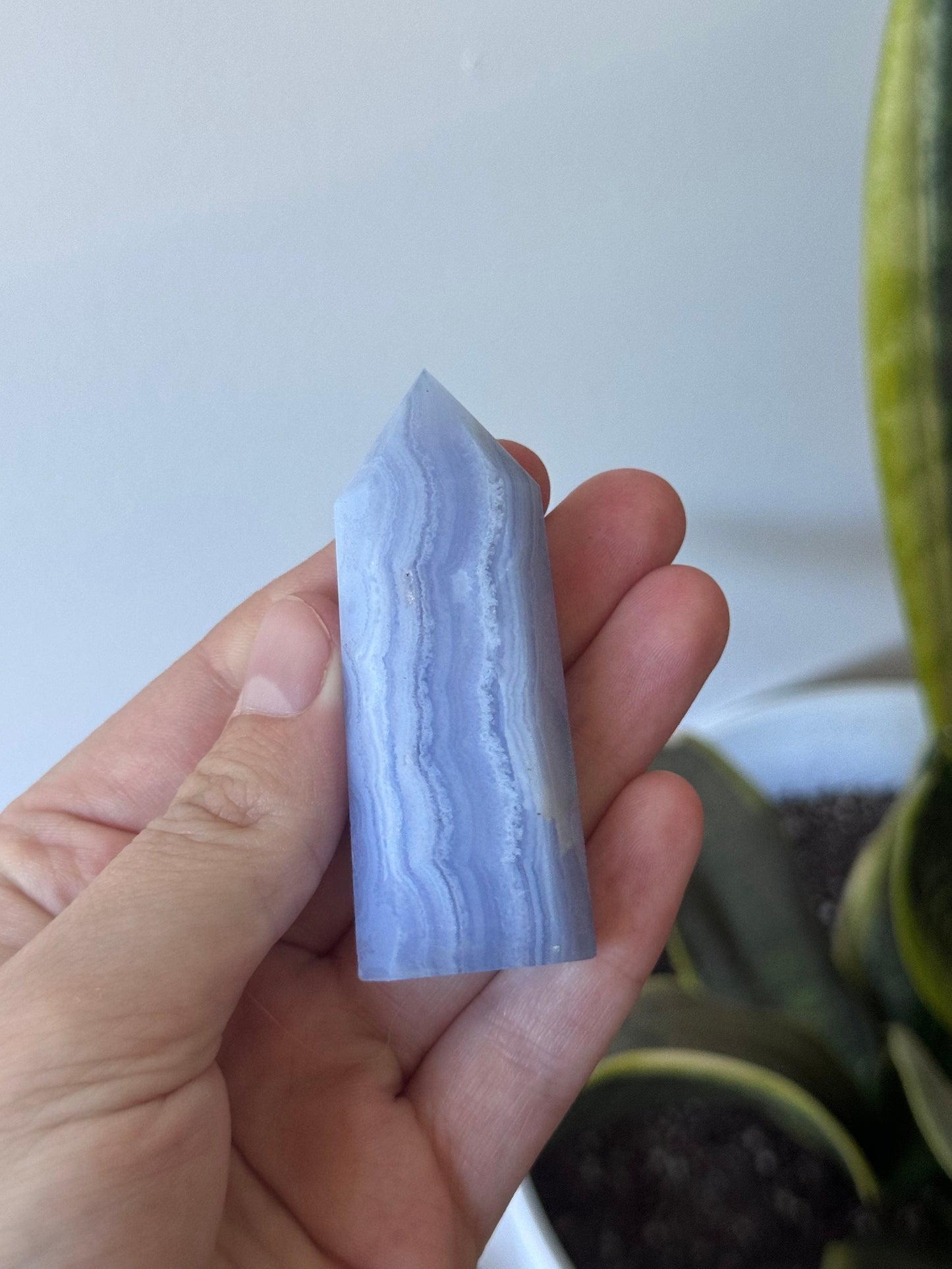 Gorgeous Blue Lace Agate Obelisk | Blue Lace Agate Tower from South Africa