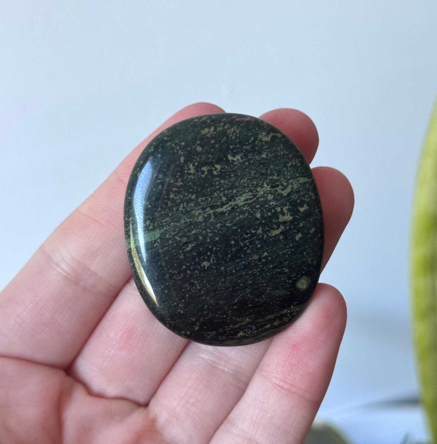 Beautiful Kambaba Jasper Flat Stones | One Kambaba Jasper Round Palm Stone Pocket Stone