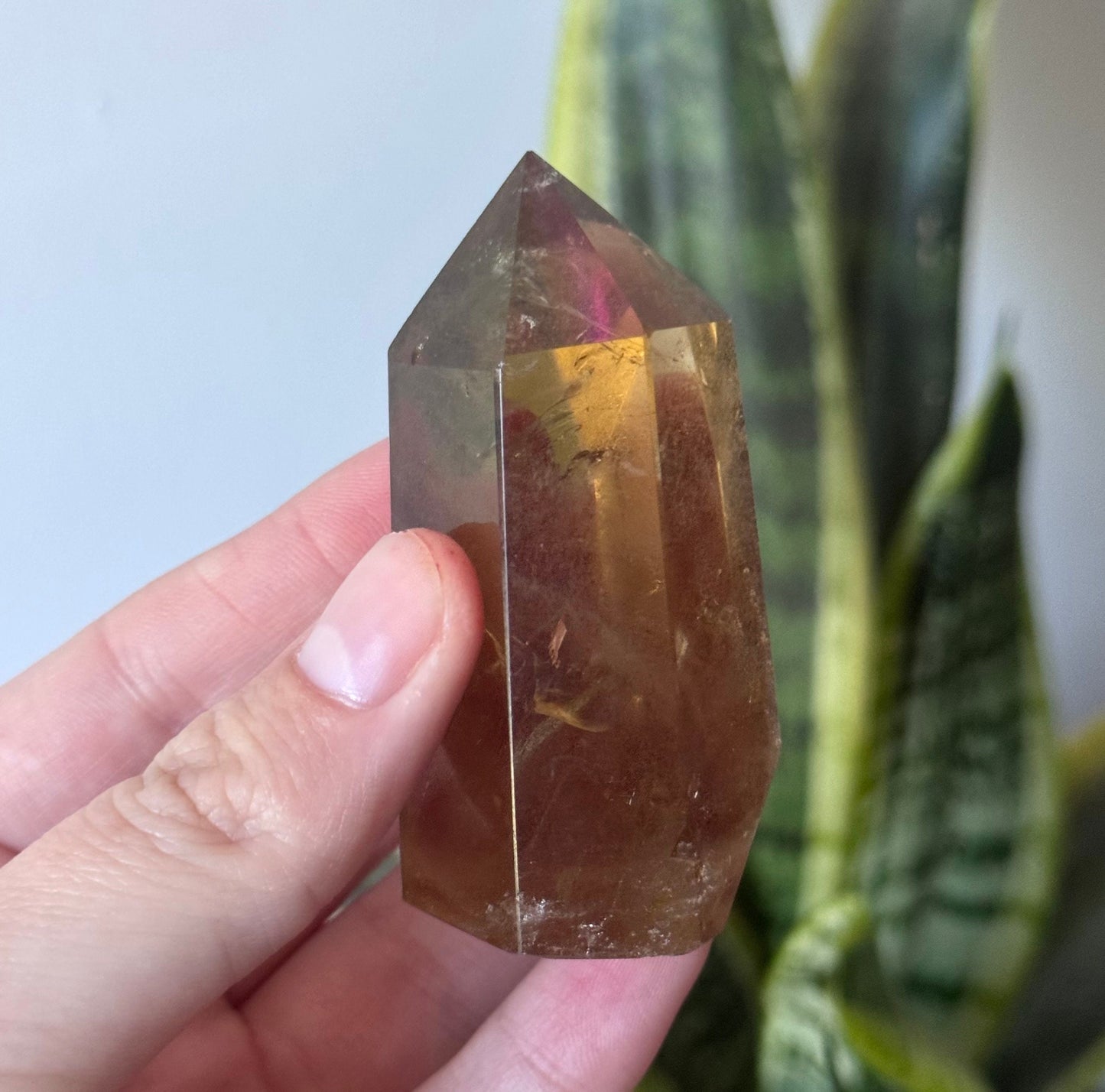 Beautiful Honey Citrine Obelisk with Phantoms | Citrine Tower with Inclusions