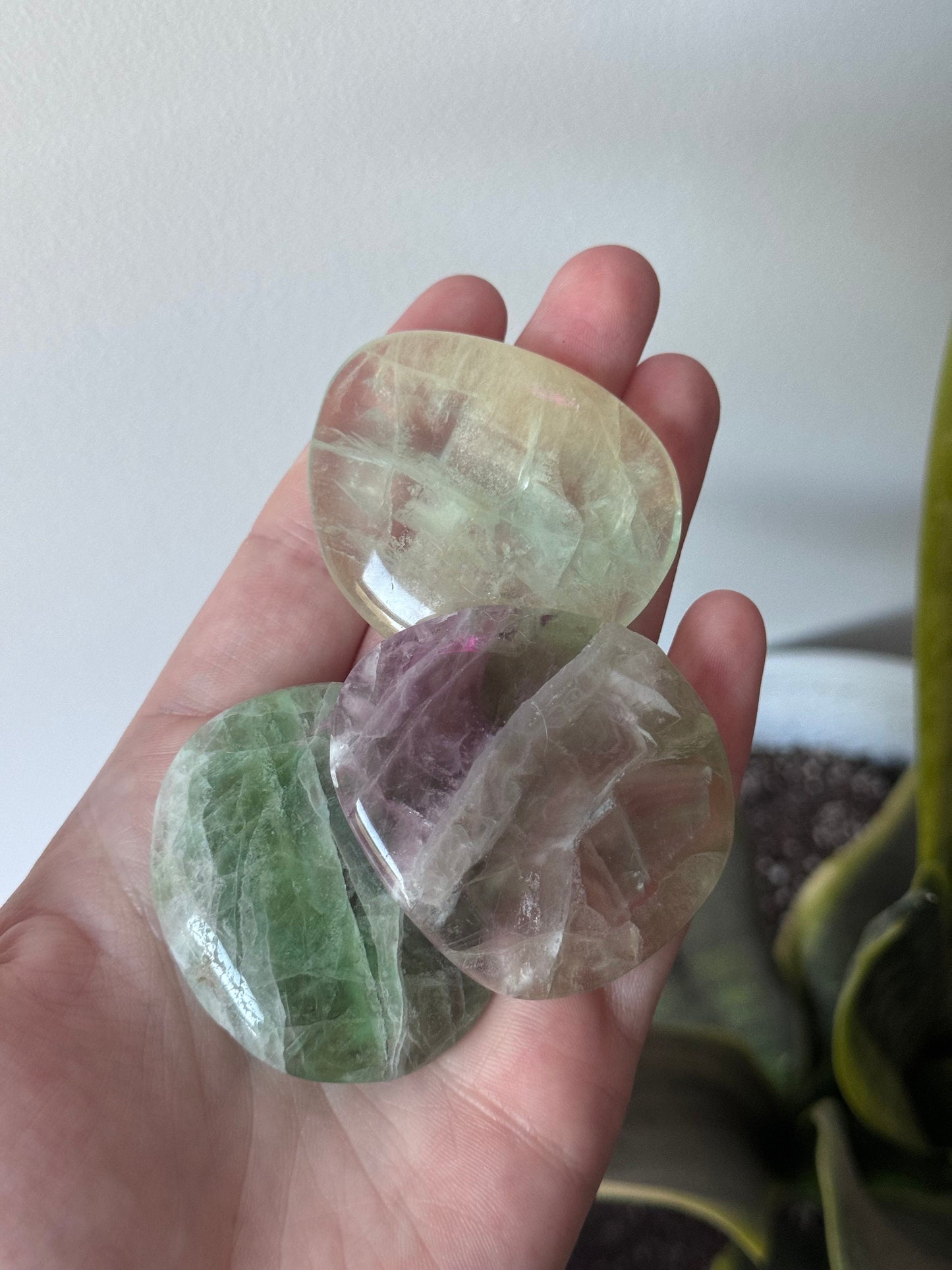 Beautiful Fluorite Flat Stones (You Pick) | Fluorite Round Palmstones