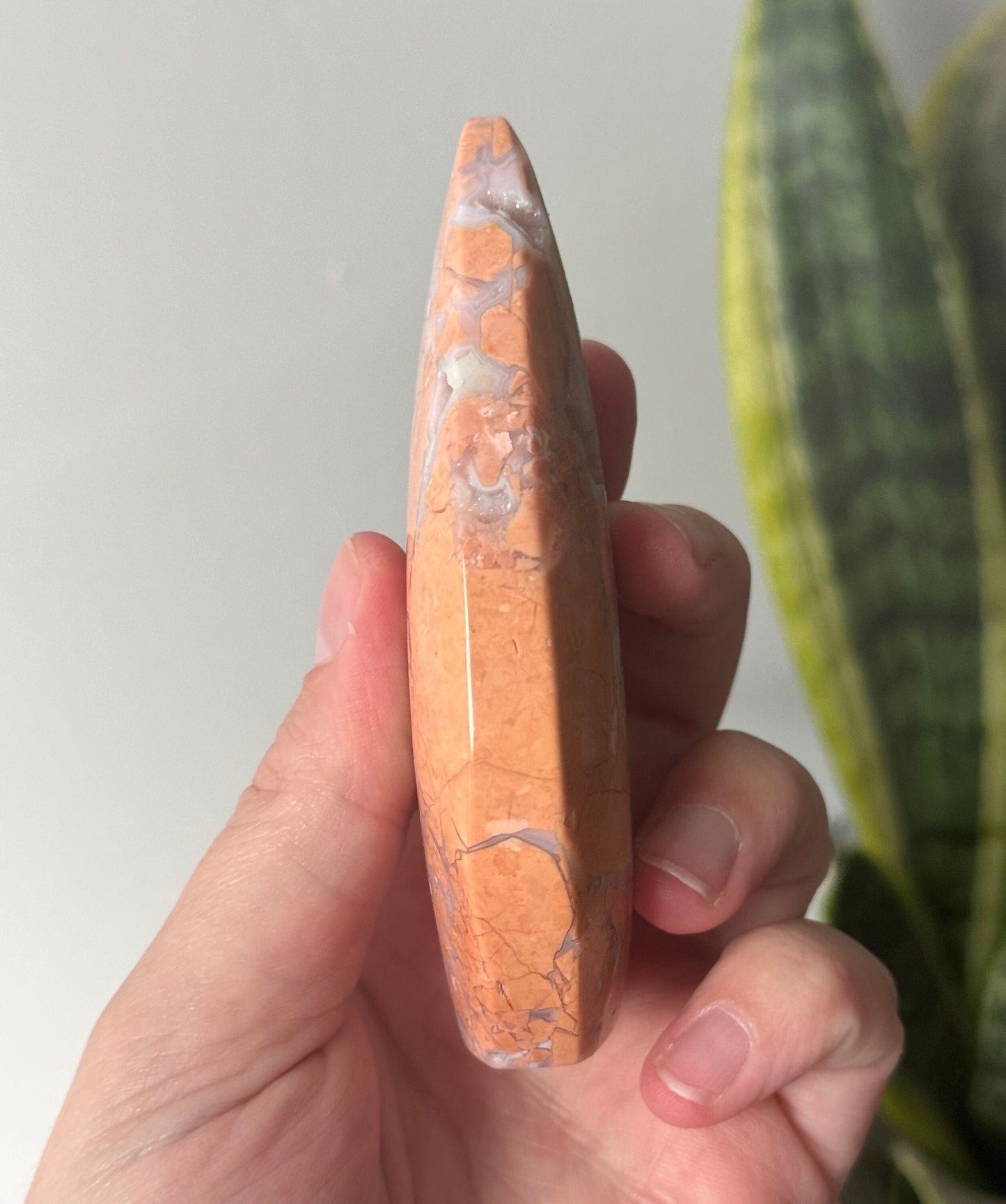 Beautiful Pink Cotton Candy Agate Flame Carving from Mexico | Cotton Candy Agate Freeform