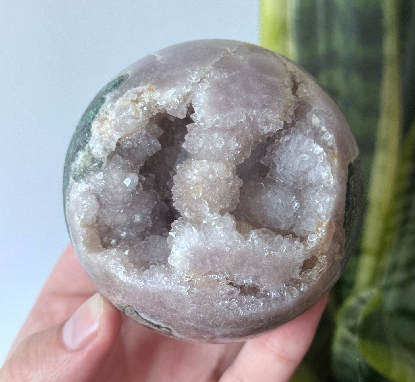 Gorgeous Druzy Pink Amethyst Sphere with Jasper from Brazil | 72mm Pink Amethyst Jasper Crystal Ball