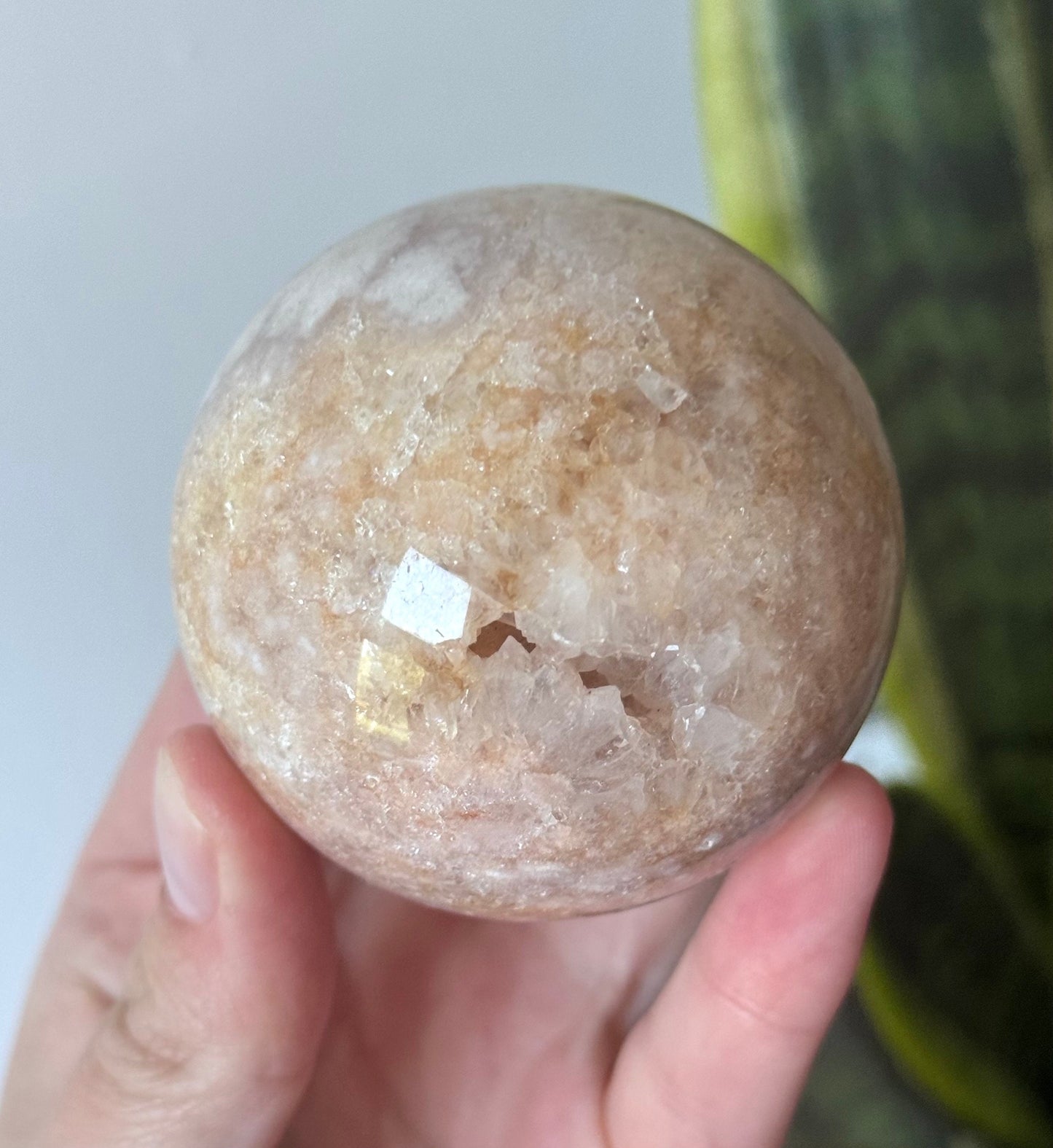 Beautiful Pink Amethyst Sphere with Flower Agate from Brazil | 62mm Pink Flower Amethyst Sphere