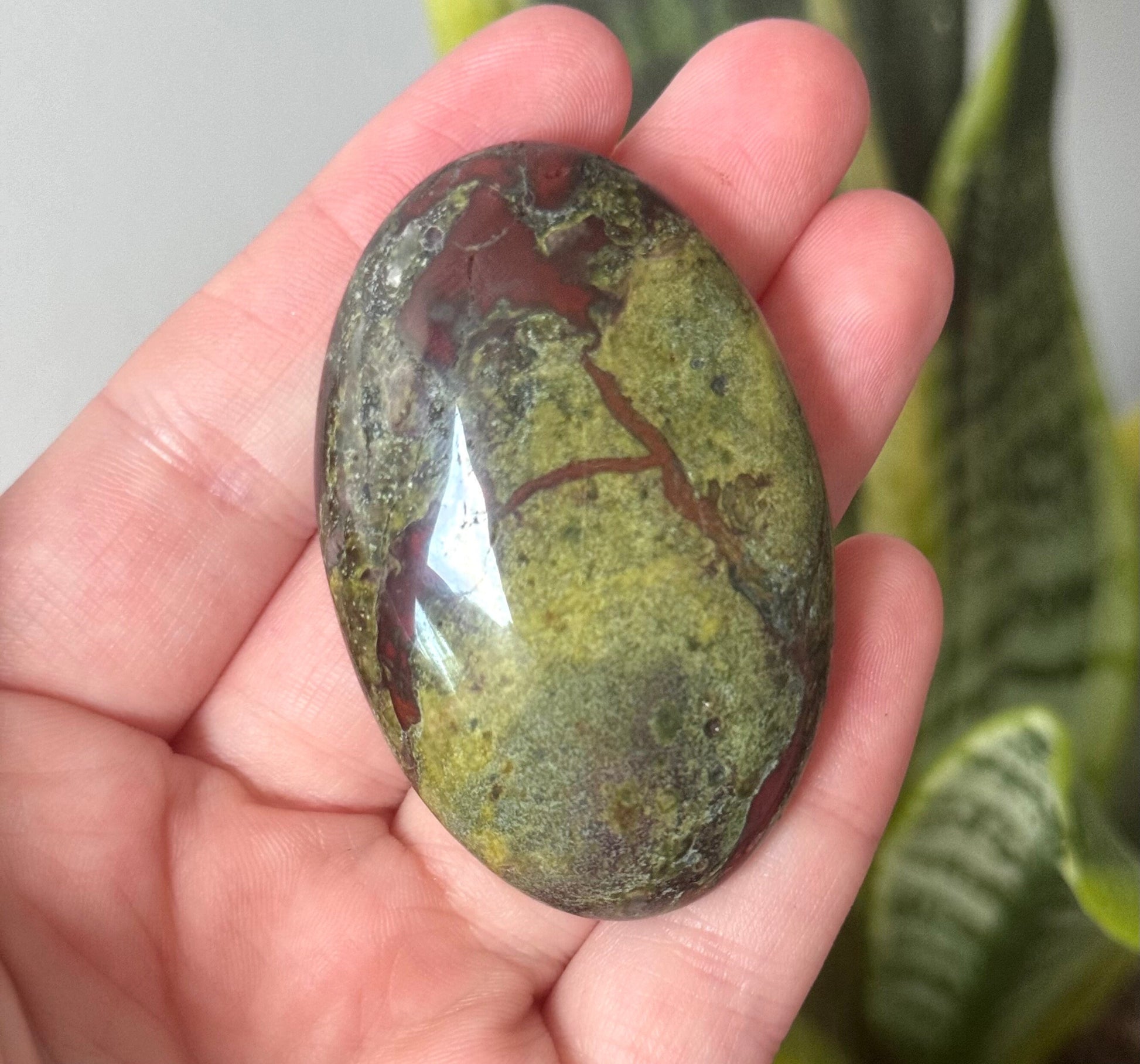 Beautiful Dragons Blood Jasper Palm Stone | Blood Jasper Palmstone