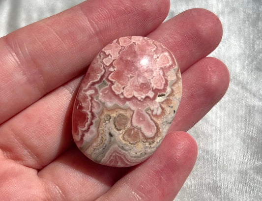Rhodochrosite Palm Stone with Gorgeous Banding