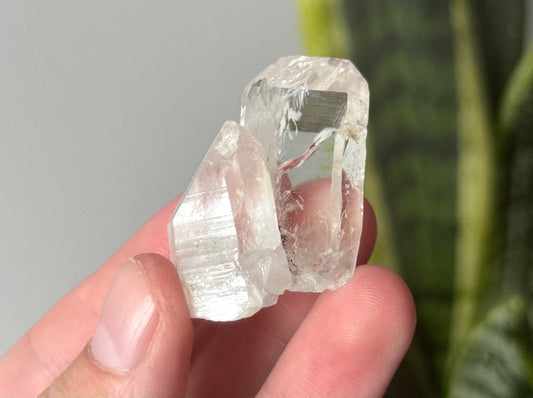 Beautiful Clear Lemurian Quartz Twin Castle from Brazil