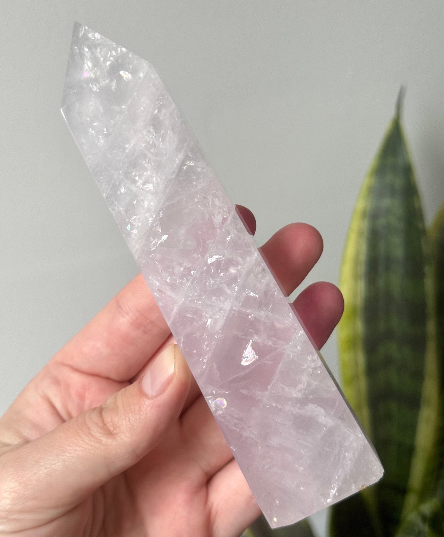 Beautiful Lavender Quartz Obelisk | Lavender Quartz Tower Generator with Rainbows