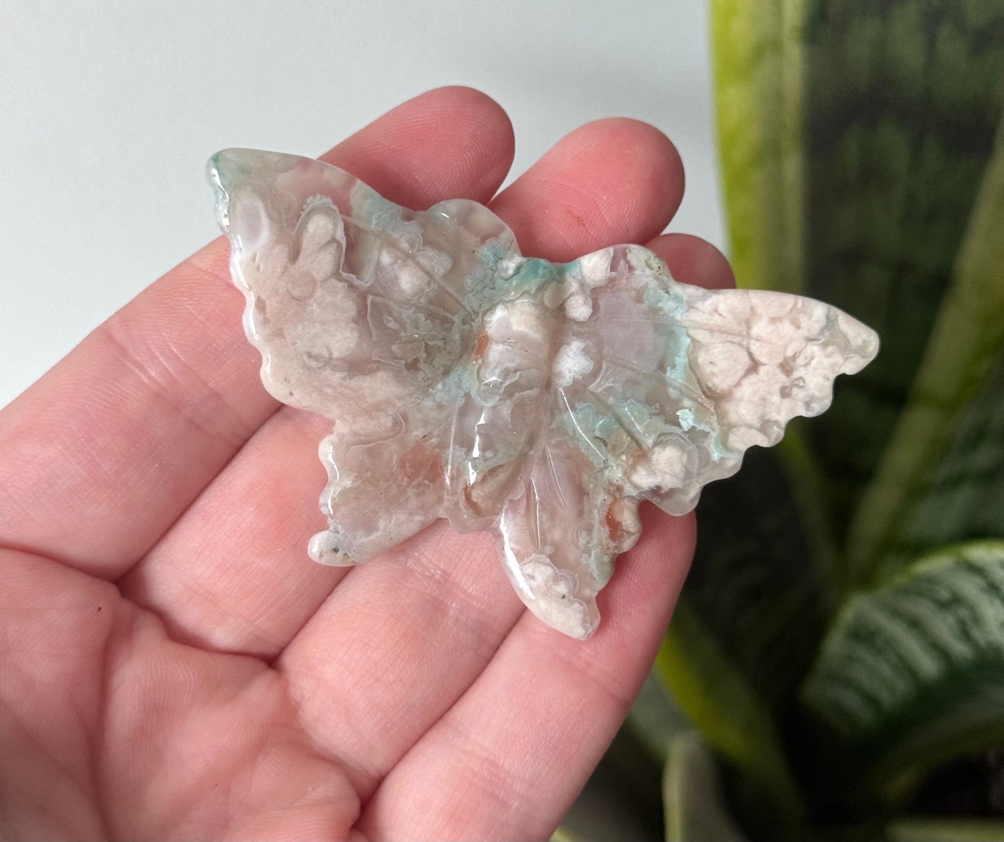 Stunning Green Flower Agate Butterfly Carving | You Pick which Butterfly