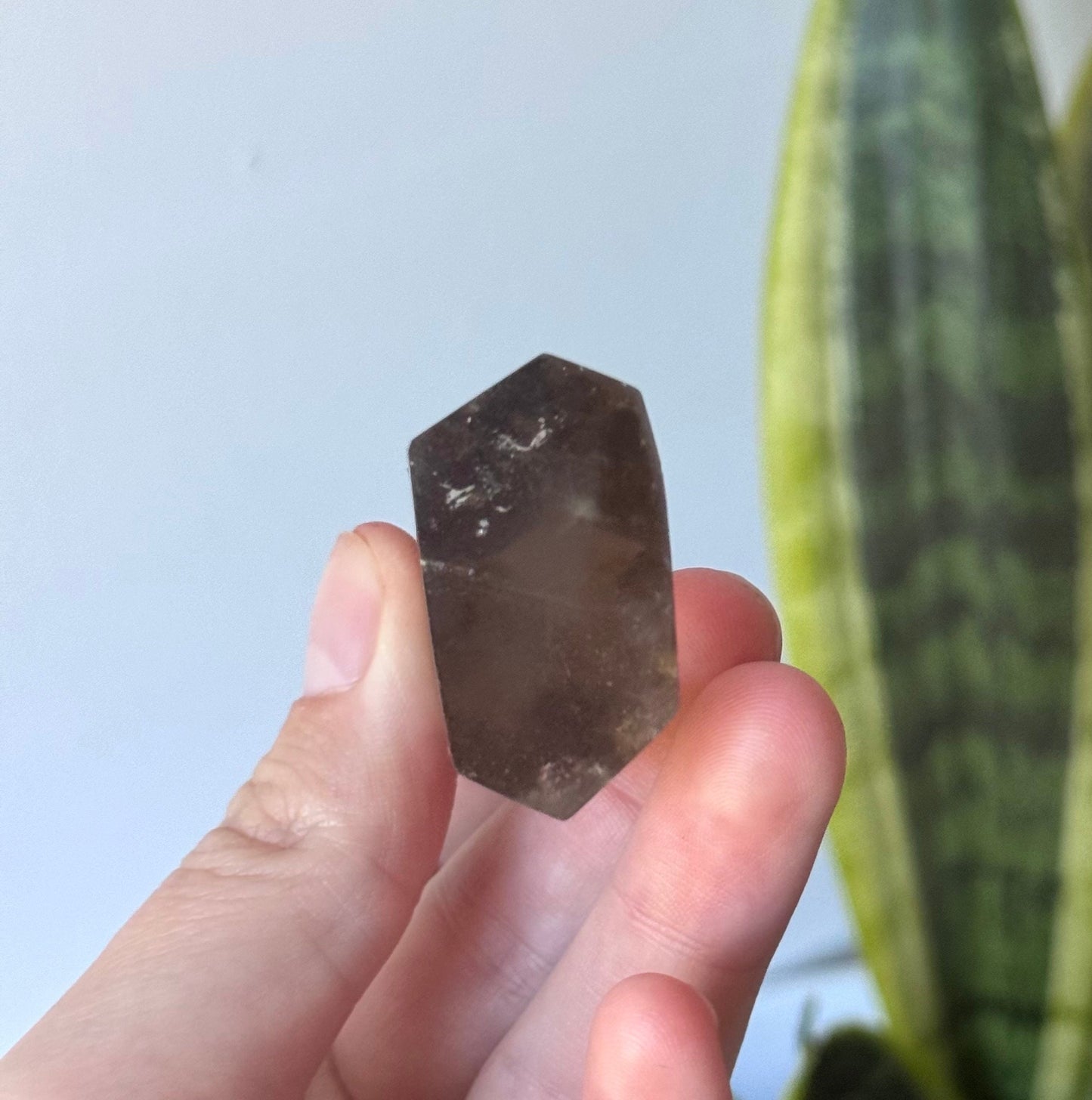 Beautiful Smoky Quartz Obelisk with Rainbow | Polished Smoky Quartz Tower with Rainbows
