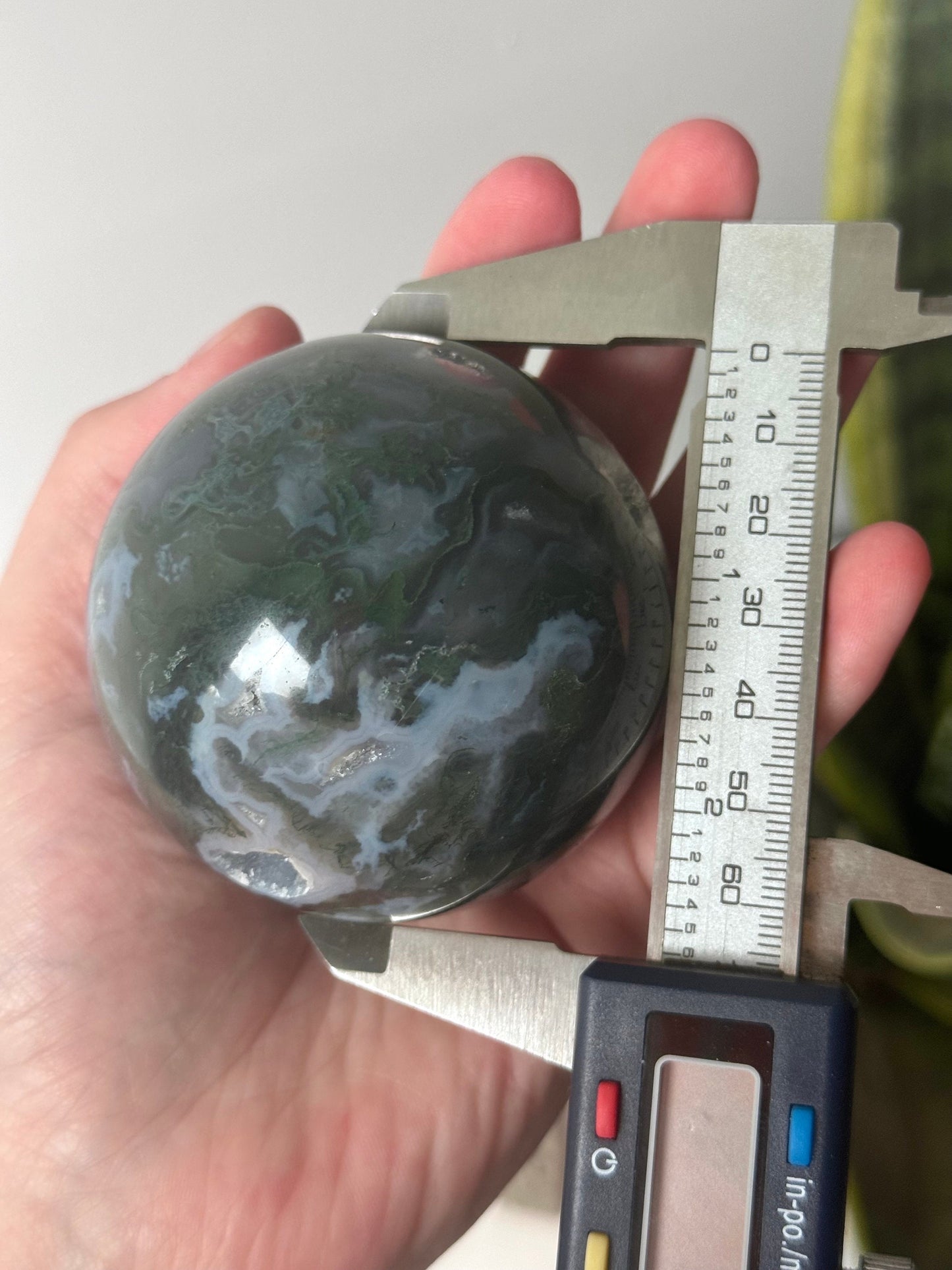 Beautiful Druzy Moss Agate Sphere 66mm | Moss Agate Crystal Ball