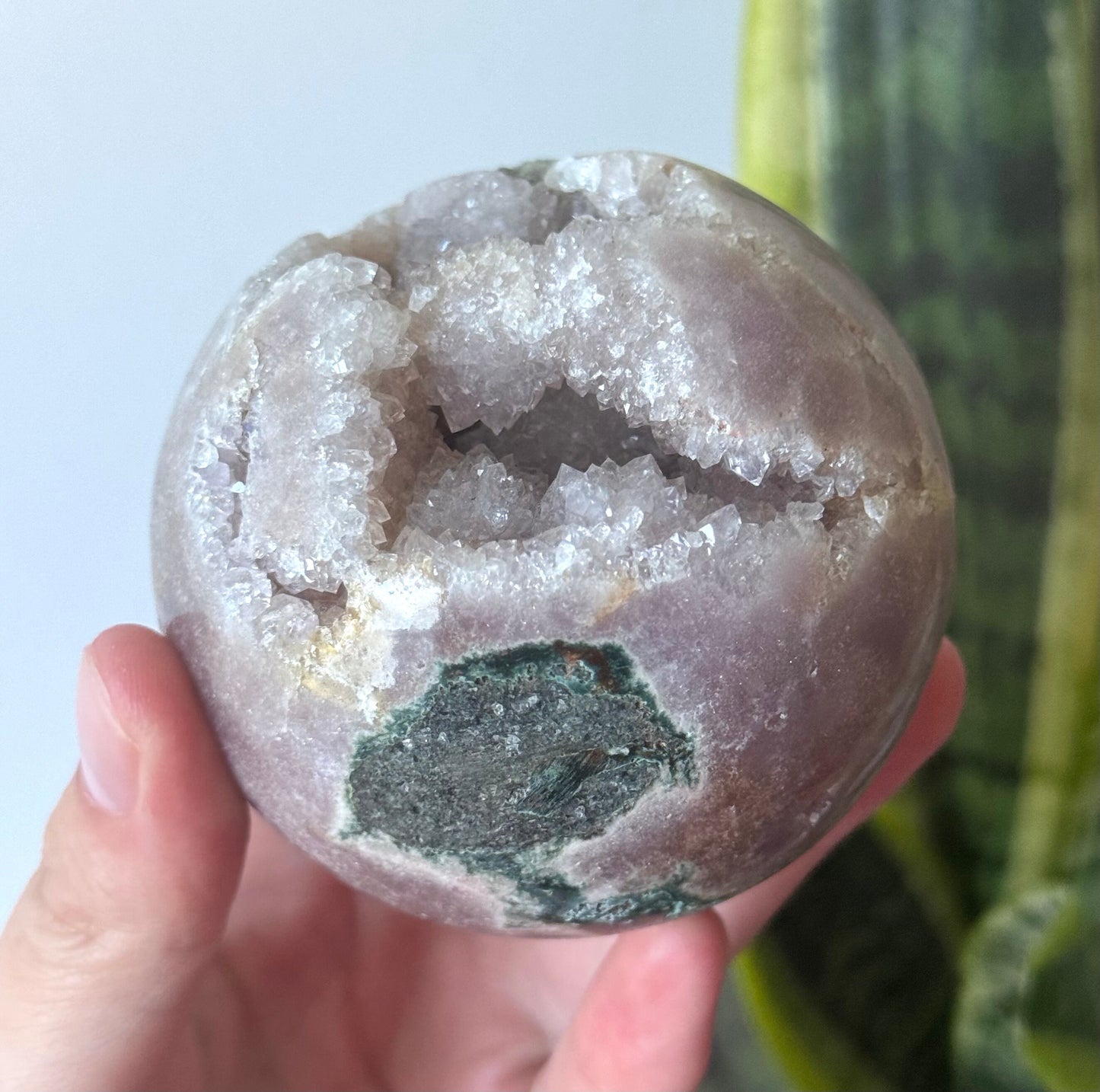 Gorgeous Druzy Pink Amethyst Sphere with Jasper from Brazil | 72mm Pink Amethyst Jasper Crystal Ball
