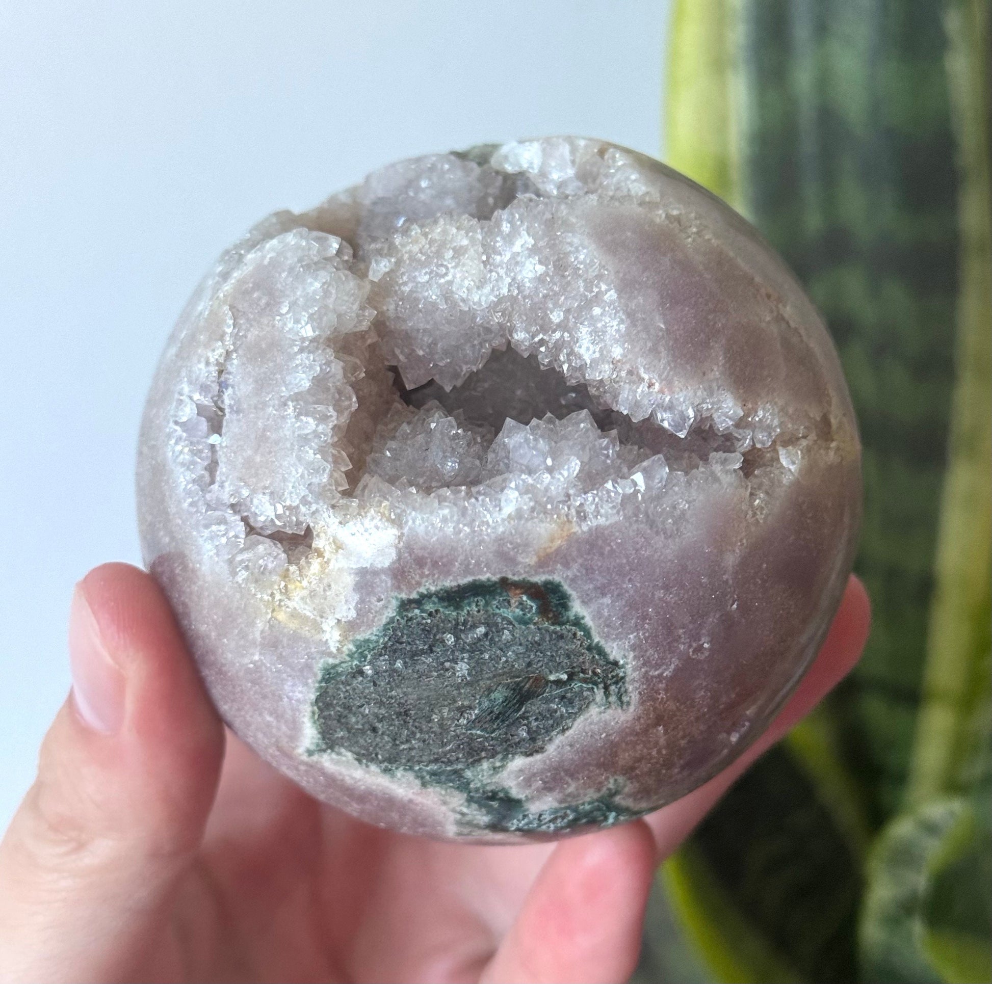 Gorgeous Druzy Pink Amethyst Sphere with Jasper from Brazil | 72mm Pink Amethyst Jasper Crystal Ball