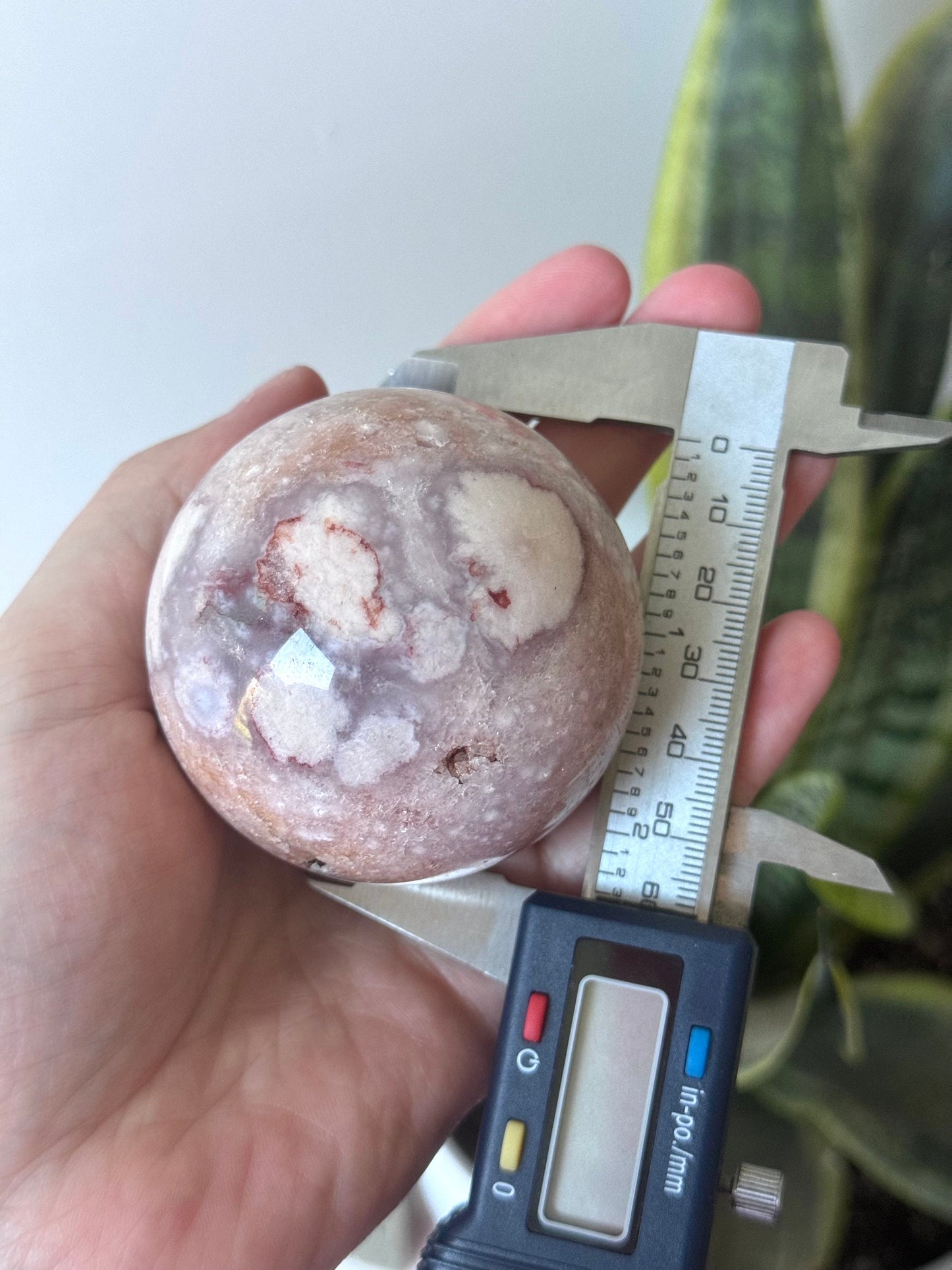 Beautiful Pink Amethyst Sphere with Flower Agate from Brazil | 62mm Pink Flower Amethyst Sphere